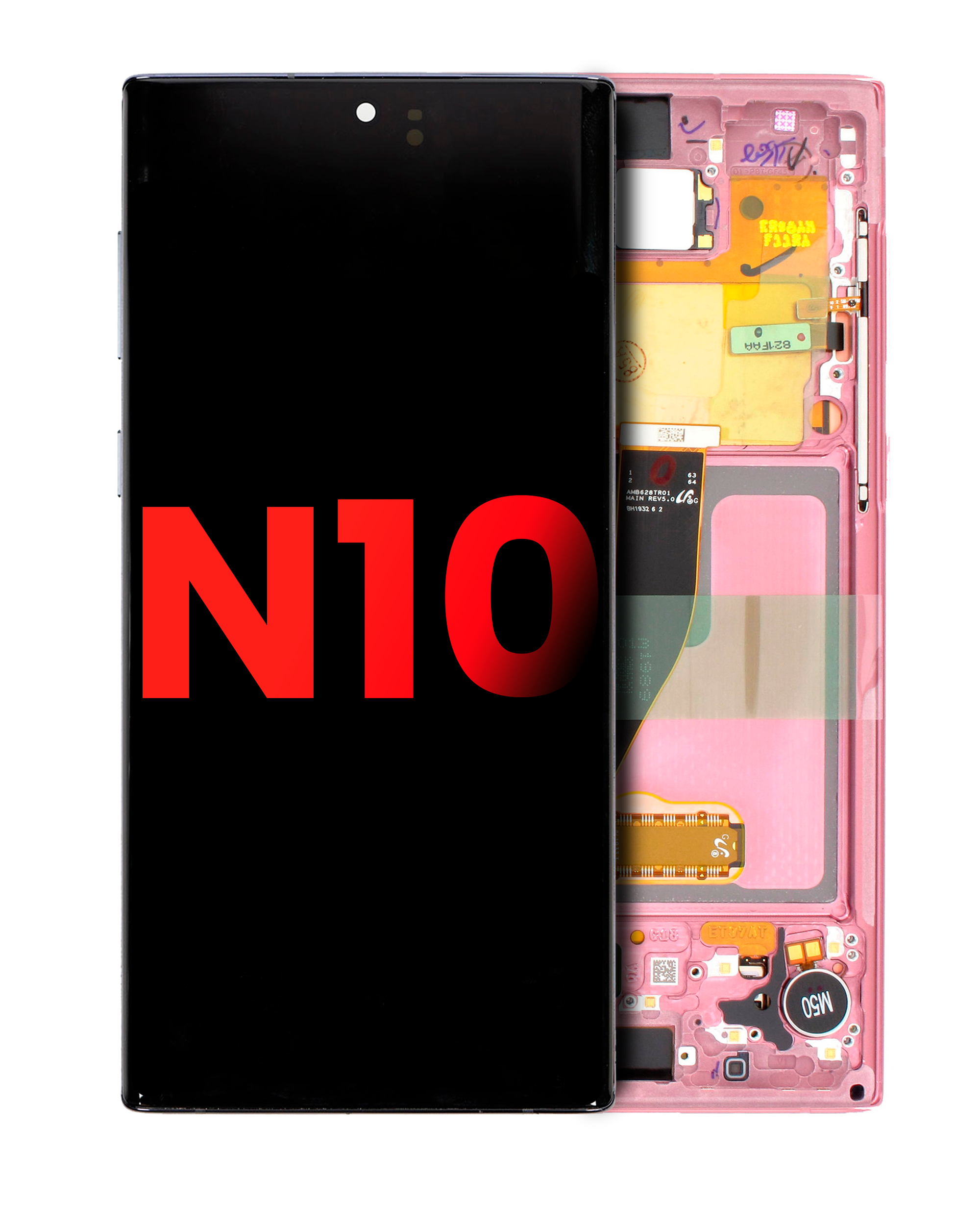 Display OLED completo con Frame per Samsung Galaxy Note 10 (Aura Rosa)