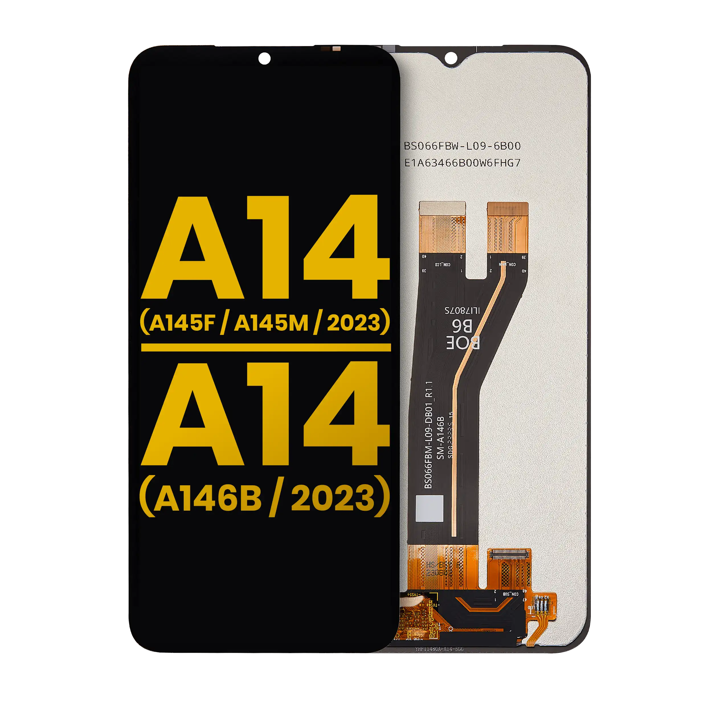 Display LCD completo senza Frame per Samsung Galaxy A14 4G (A145F / A145M / 2023) / A14 5G (A146B / 2023) (International Version) (Refurbished) (tutti i colori)