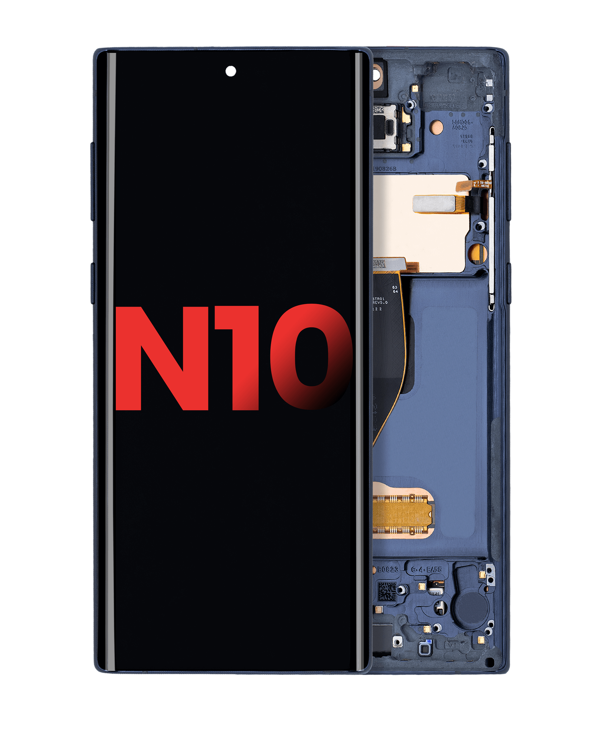 Display OLED completo con Frame per Samsung Galaxy Note 10 (Aura Glow / Argento)