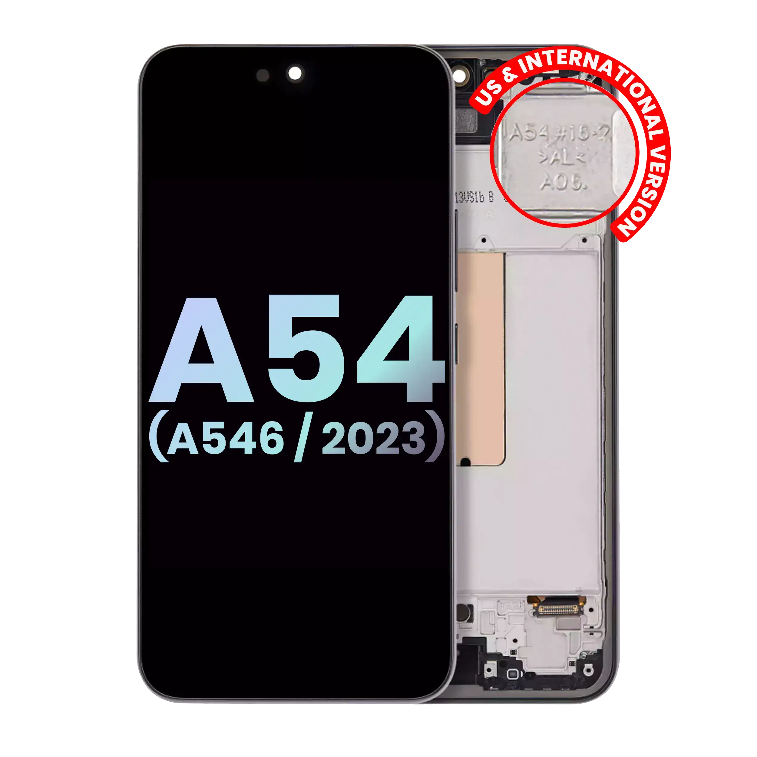 Display OLED completo con Frame per Samsung Galaxy A54 5G (A546 / 2023) (US e International Version) (Service Pack) (Grafite)