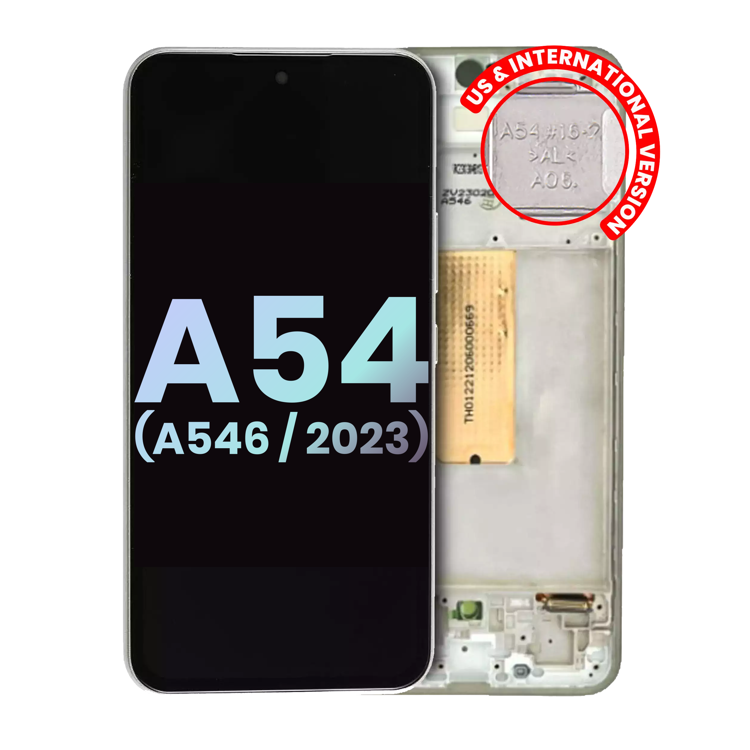 Display OLED completo con Frame per Samsung Galaxy A54 5G (A546 / 2023) (US e International Version) (Service Pack) (Bianco)