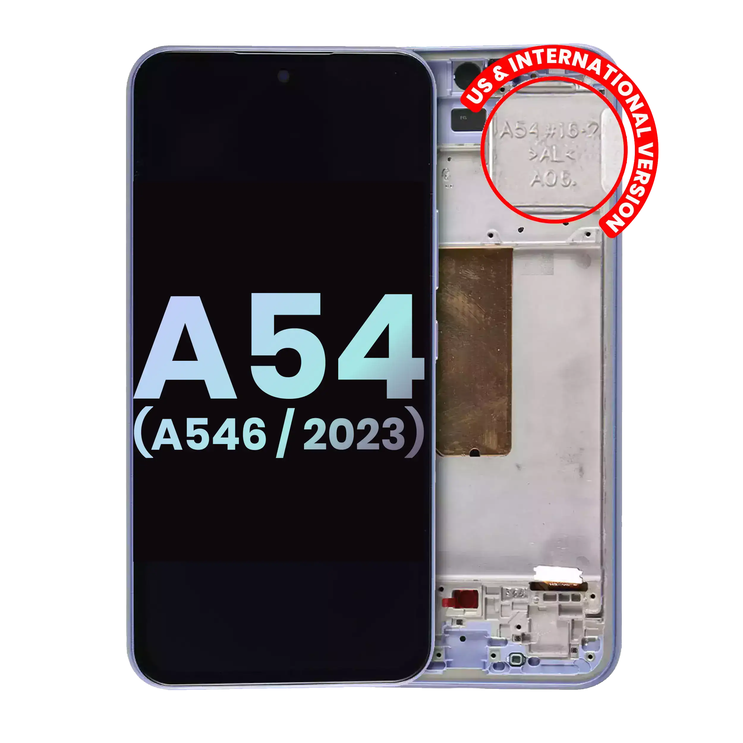Display OLED completo con Frame per Samsung Galaxy A54 5G (A546 / 2023) (US e International Version) (Service Pack) (Violet)