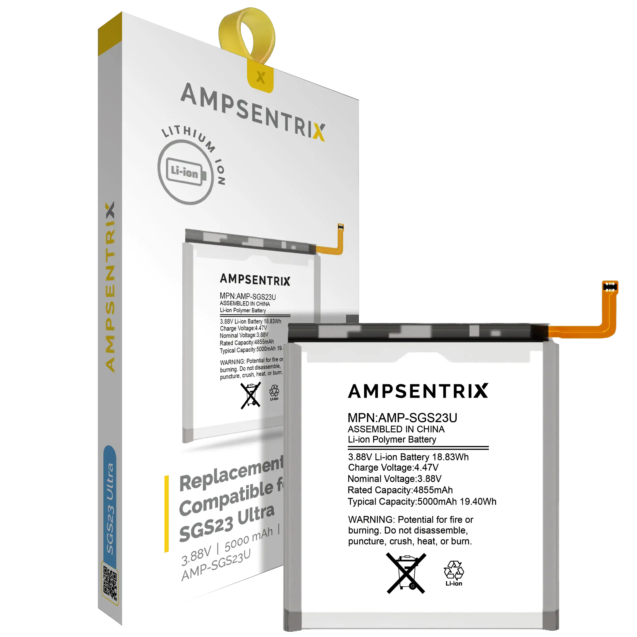 Batteria di ricambio per Samsung Galaxy S23 Ultra (AmpSentrix Pro)