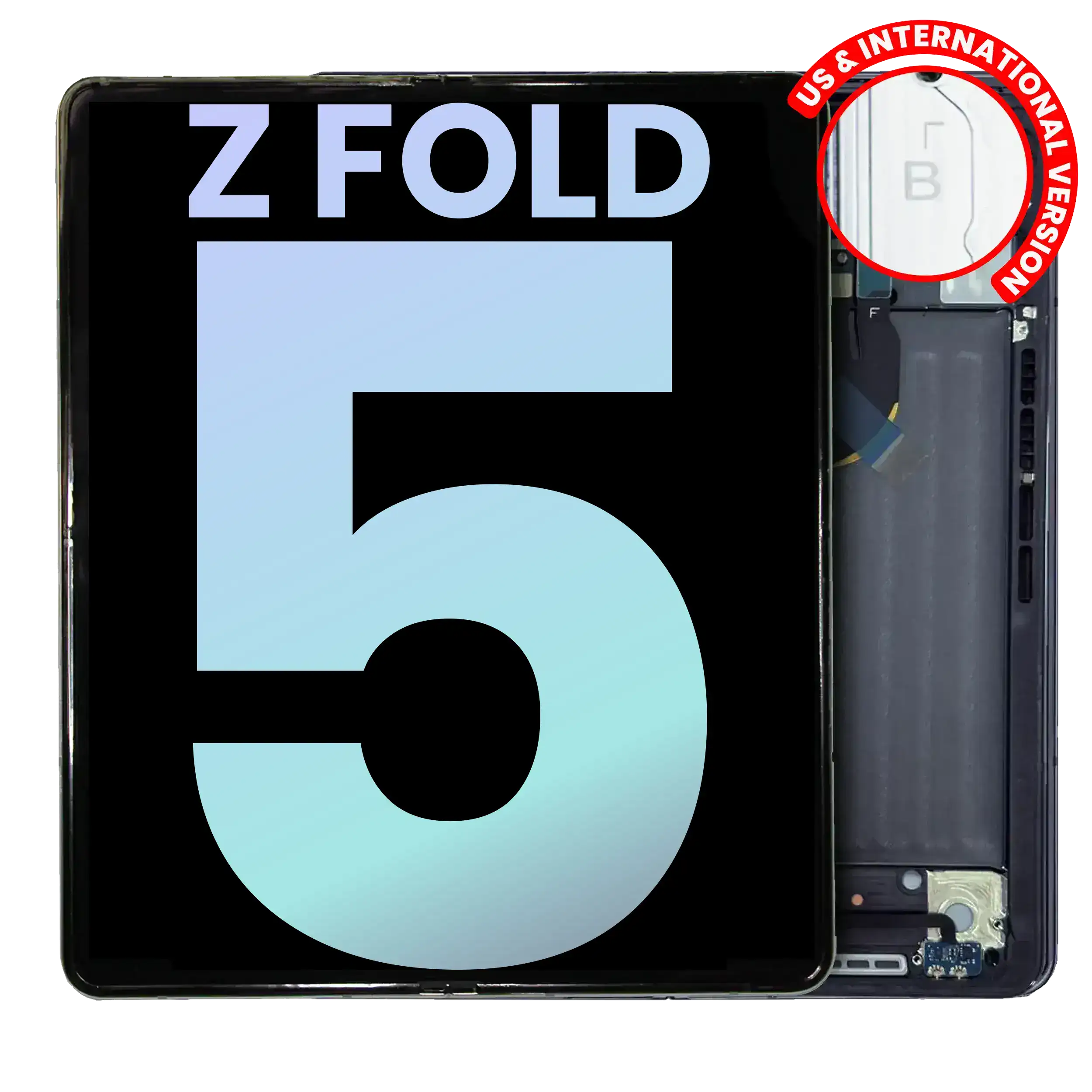 Inner Display OLED completo con Frame per Samsung Galaxy Z Fold 5 5G (US e International) (Service Pack) (Phantom Nero)