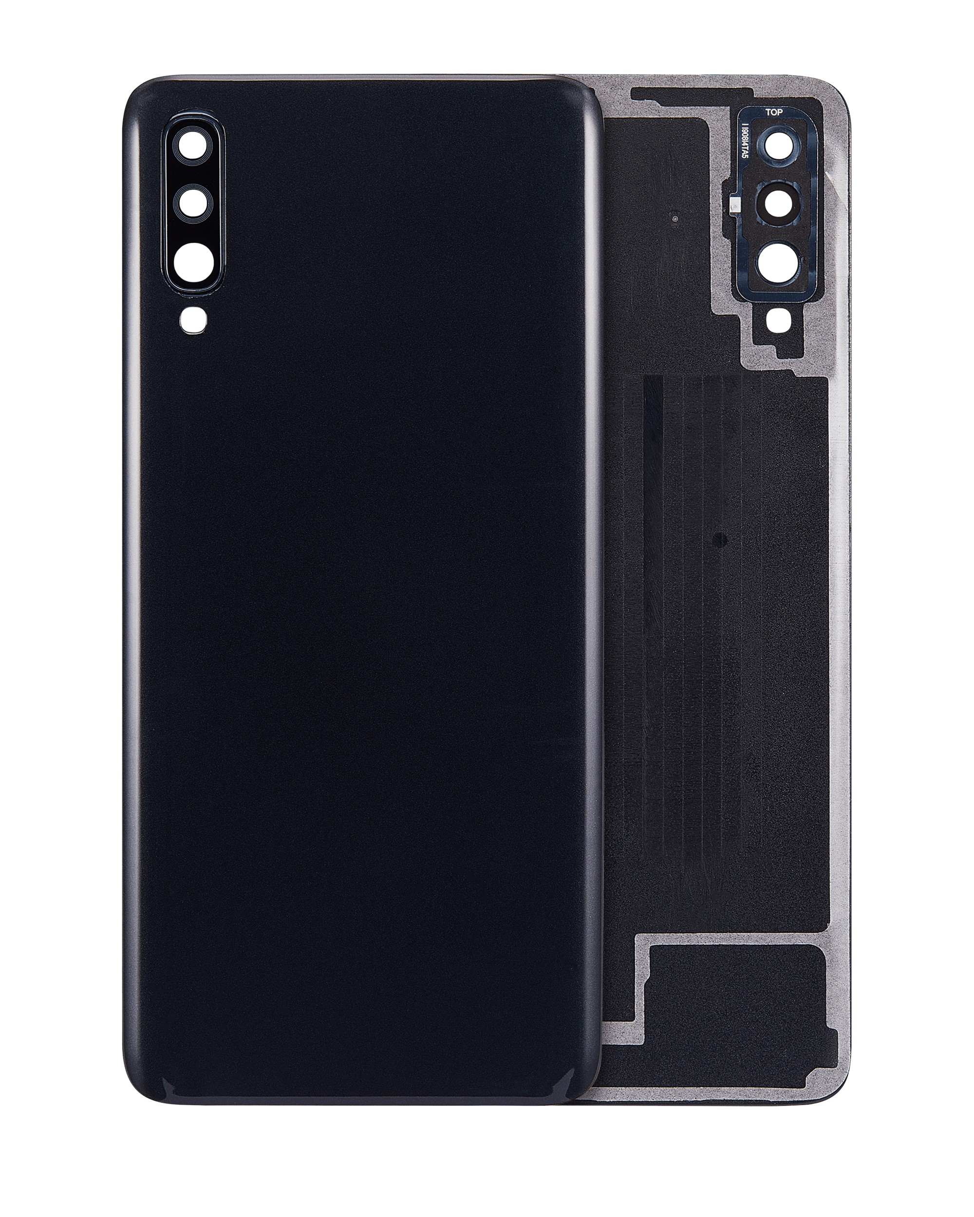 vetro cover posteriore per Samsung Galaxy A70 (A705 / 2019) (Aftermarket Plus) (Nero)