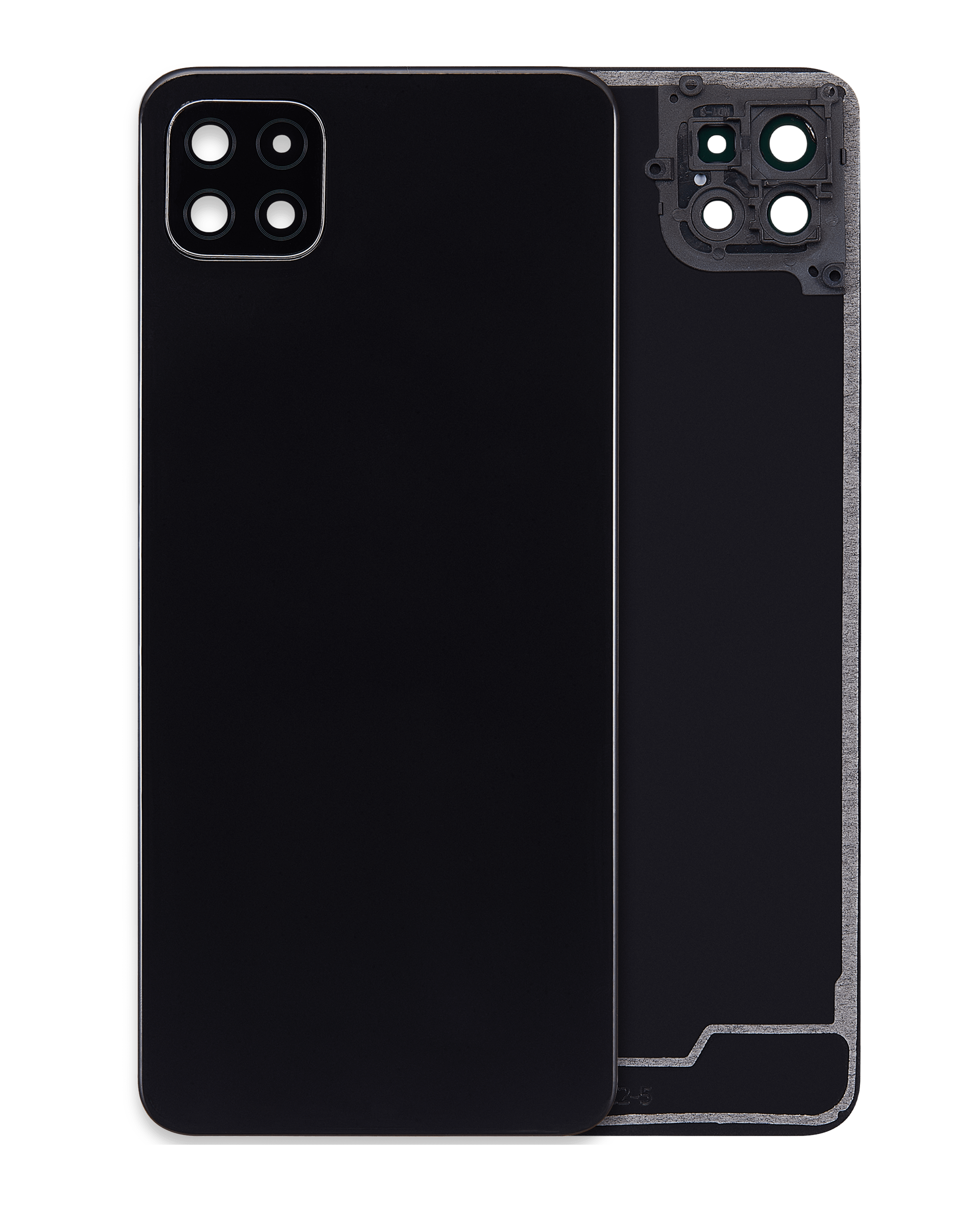 vetro cover posteriore con Vetro fotocamera per Samsung Galaxy A22 5G (A226 / 2021) (Aftermarket Plus) (Nero)