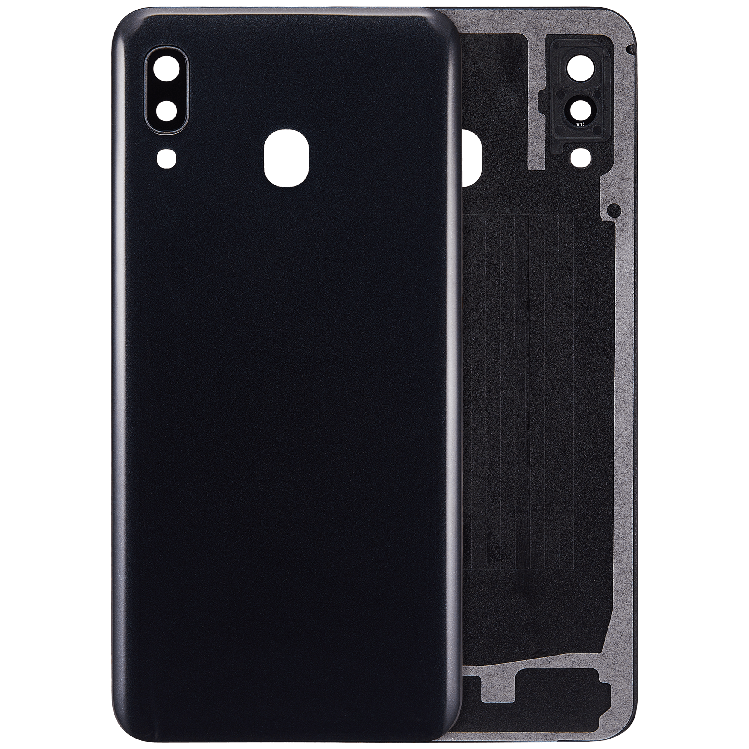 vetro cover posteriore con Vetro fotocamera per Samsung Galaxy A30 (A305 / 2019) (Aftermarket Plus) (Nero)