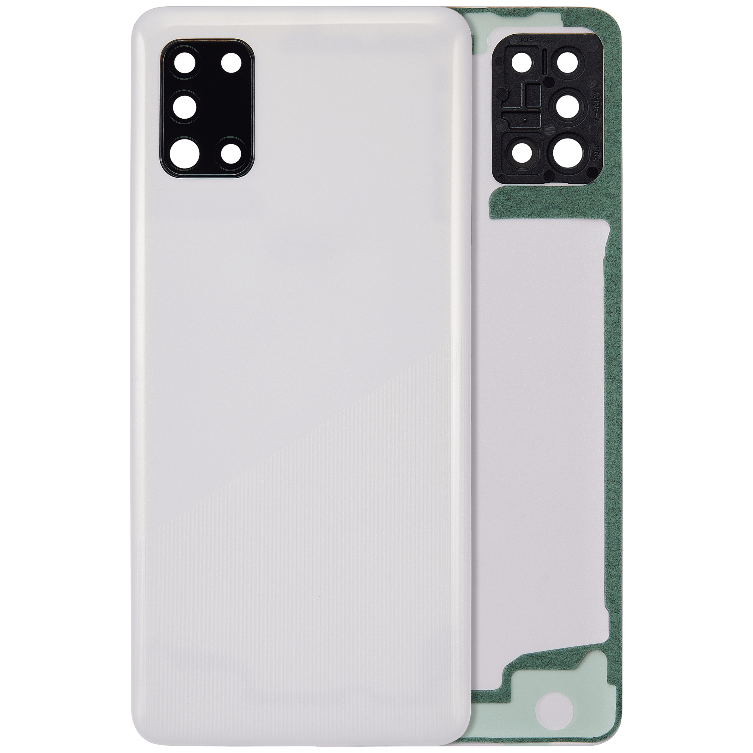 vetro cover posteriore con Vetro fotocamera per Samsung Galaxy A31 (A315 / 2020) (Aftermarket Plus) (Prism Crush Bianco)