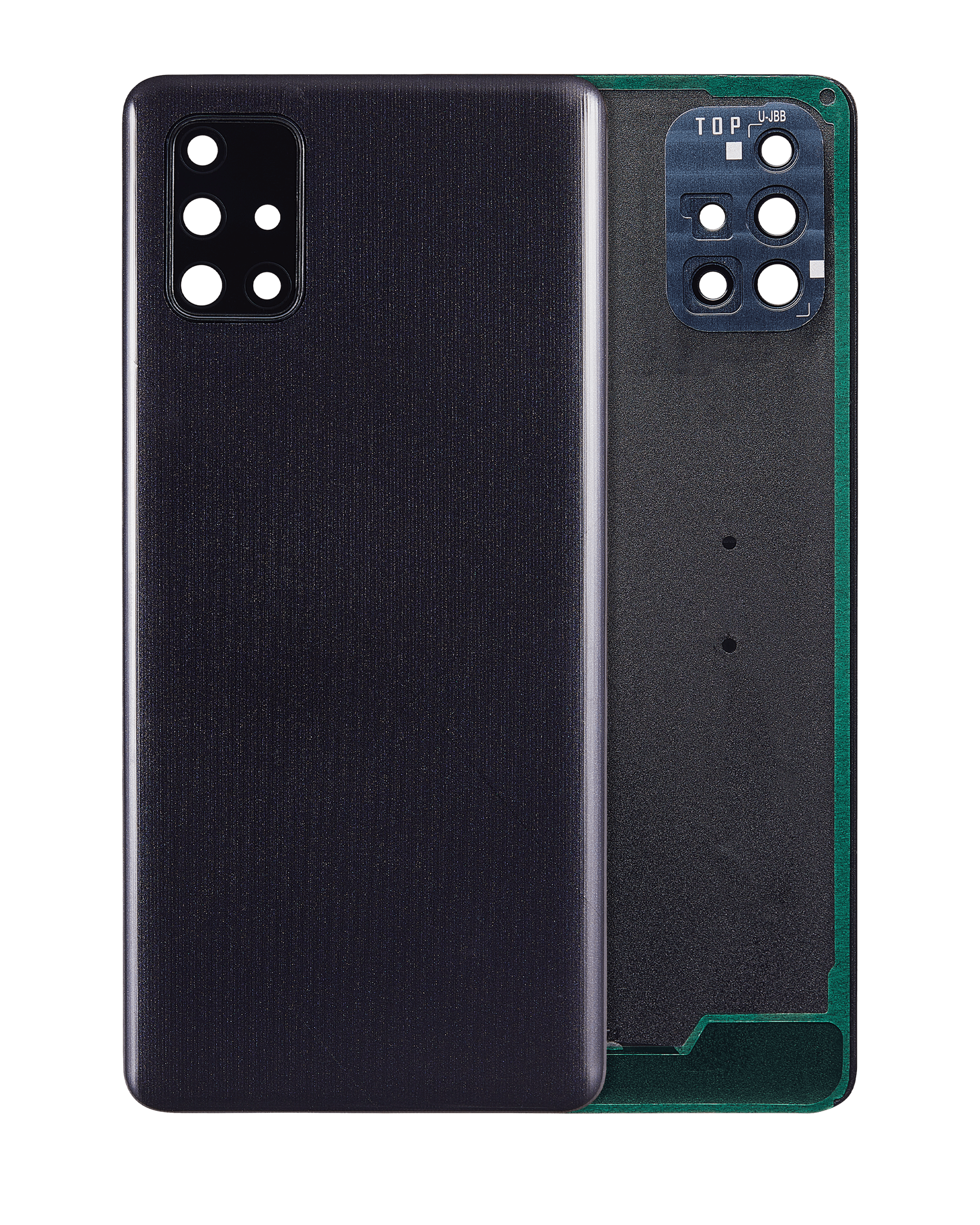 vetro cover posteriore con Vetro fotocamera per Samsung Galaxy A71 (A715 / 2020) (Aftermarket Plus) ( Prism Crush Nero)