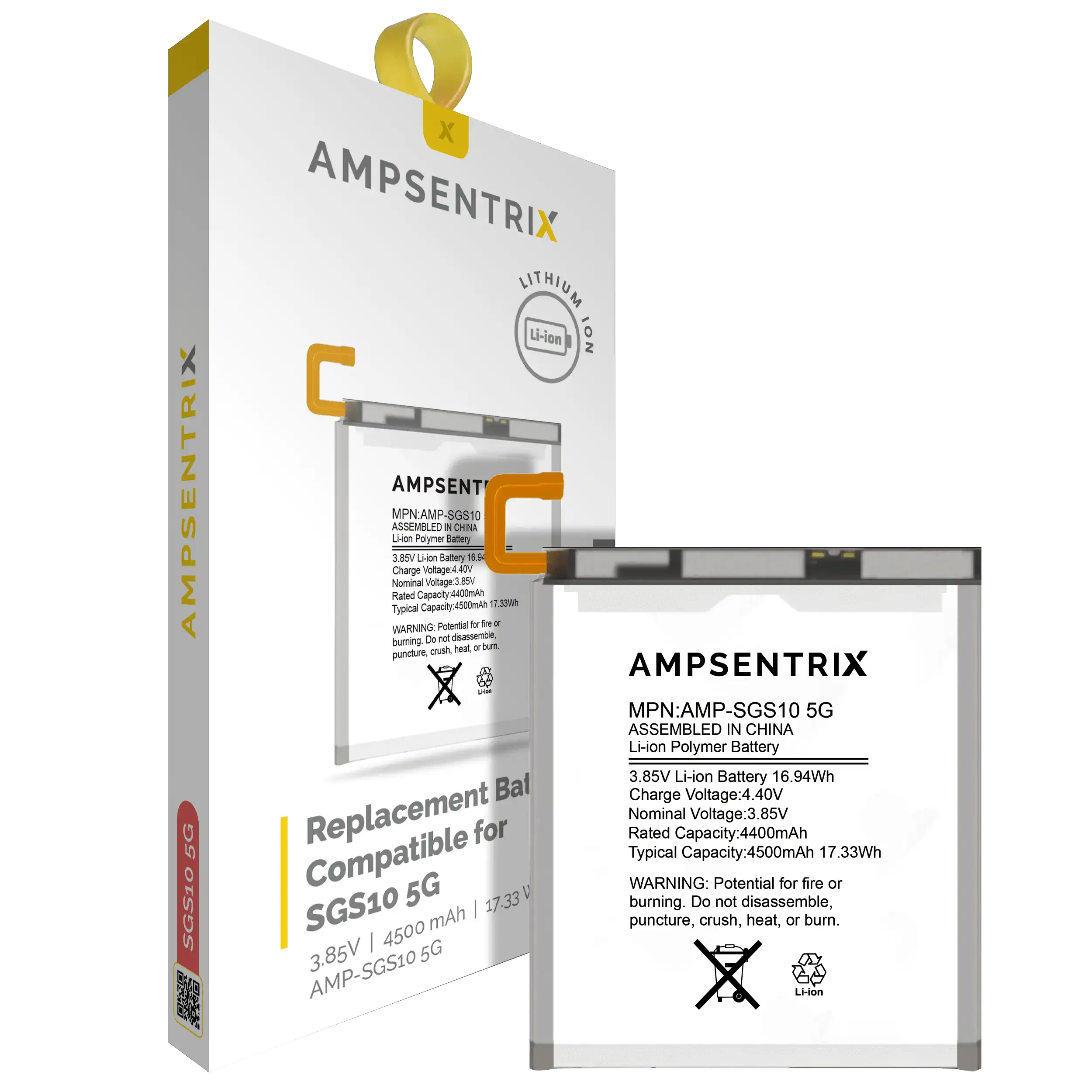 Batteria di ricambio per Samsung Galaxy S10 5G (AmpSentrix Pro)