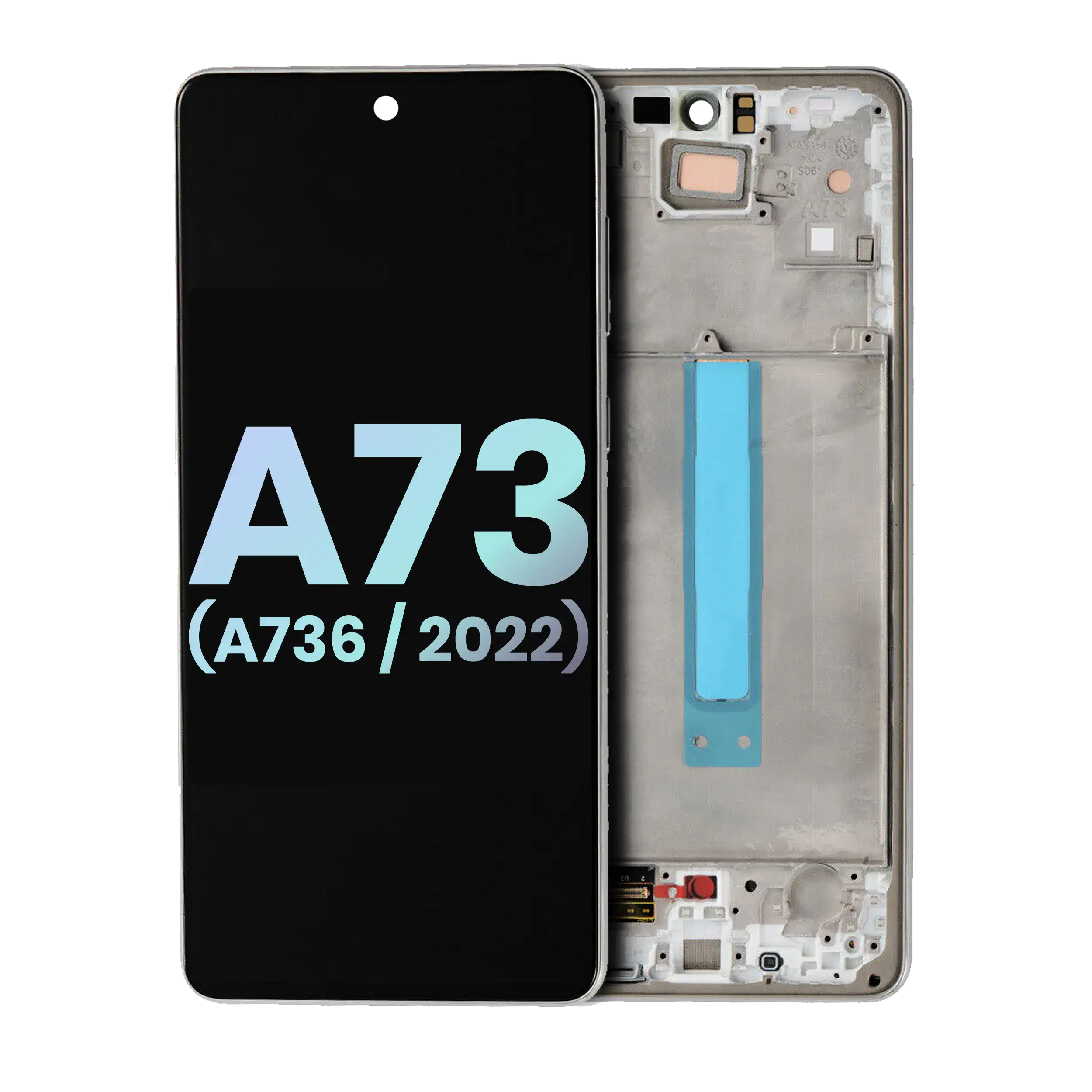Display OLED completo con Frame per Samsung Galaxy A73 5G (A736 / 2022) (Service Pack) (Grigio)