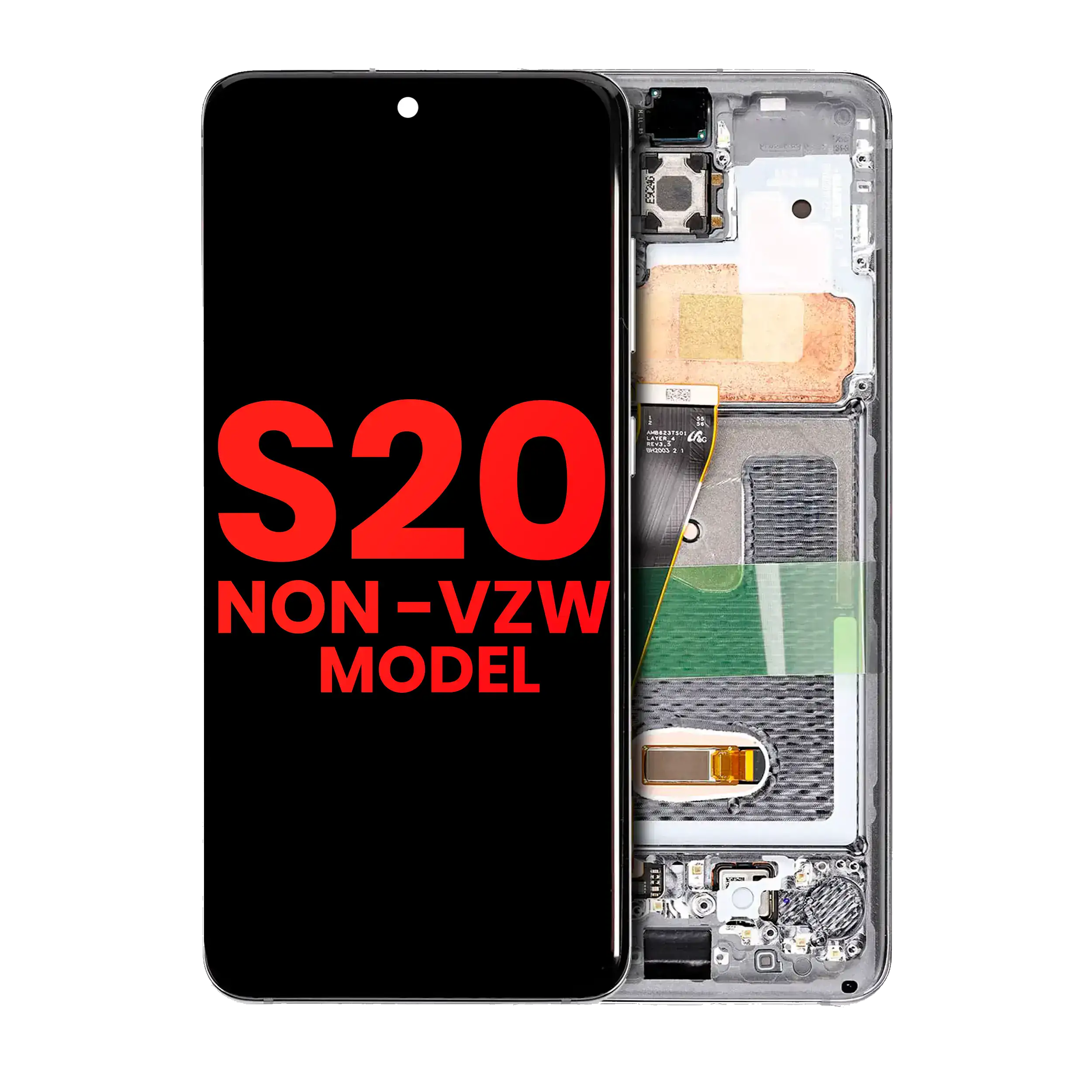 Display OLED completo con Frame per Samsung Galaxy S20 5G (Non-Verizon 5G UW Frame) (Bianco nuvola)