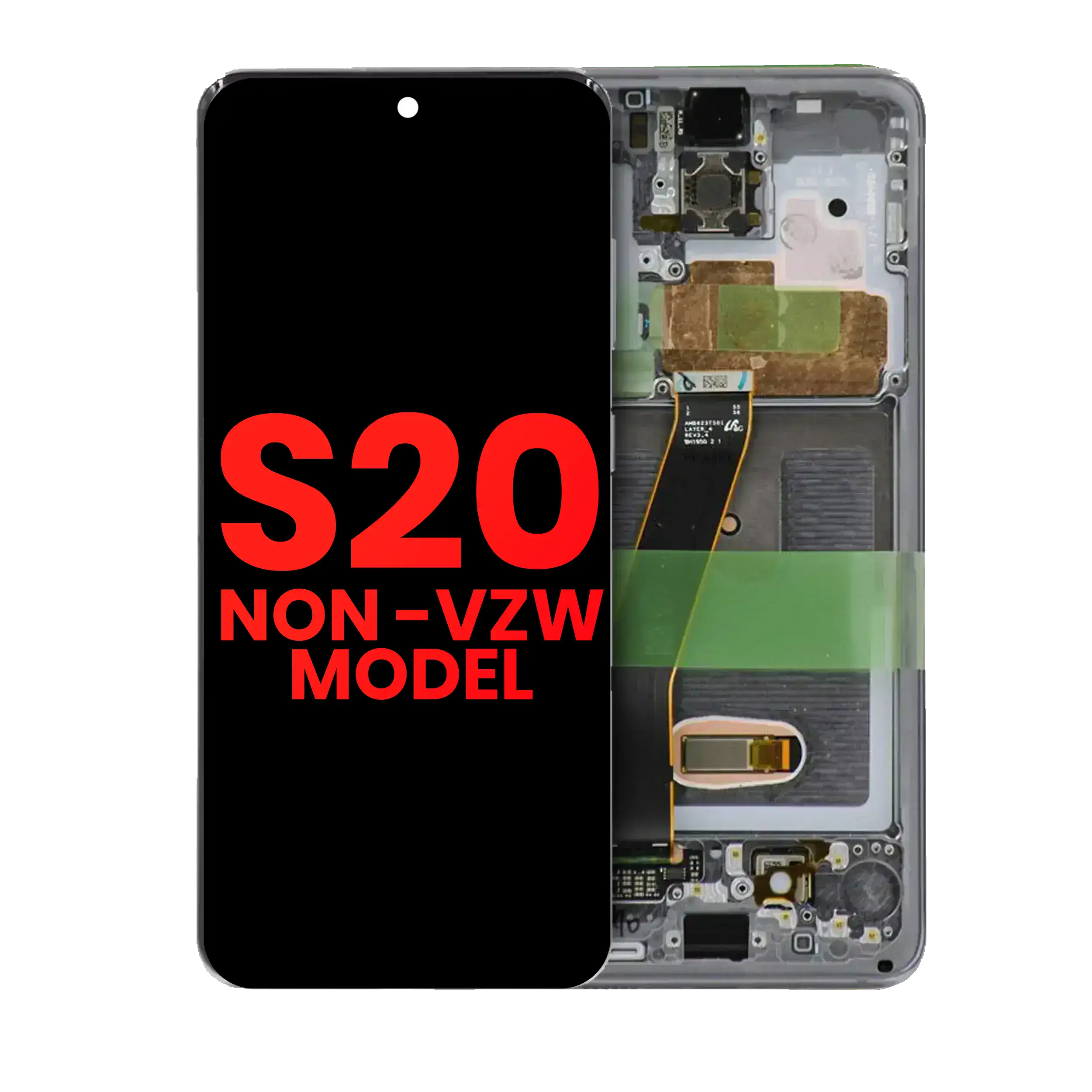 Display OLED completo con Frame per Samsung Galaxy S20 5G (Non-Verizon 5G UW Frame) (Grigio cosmico)