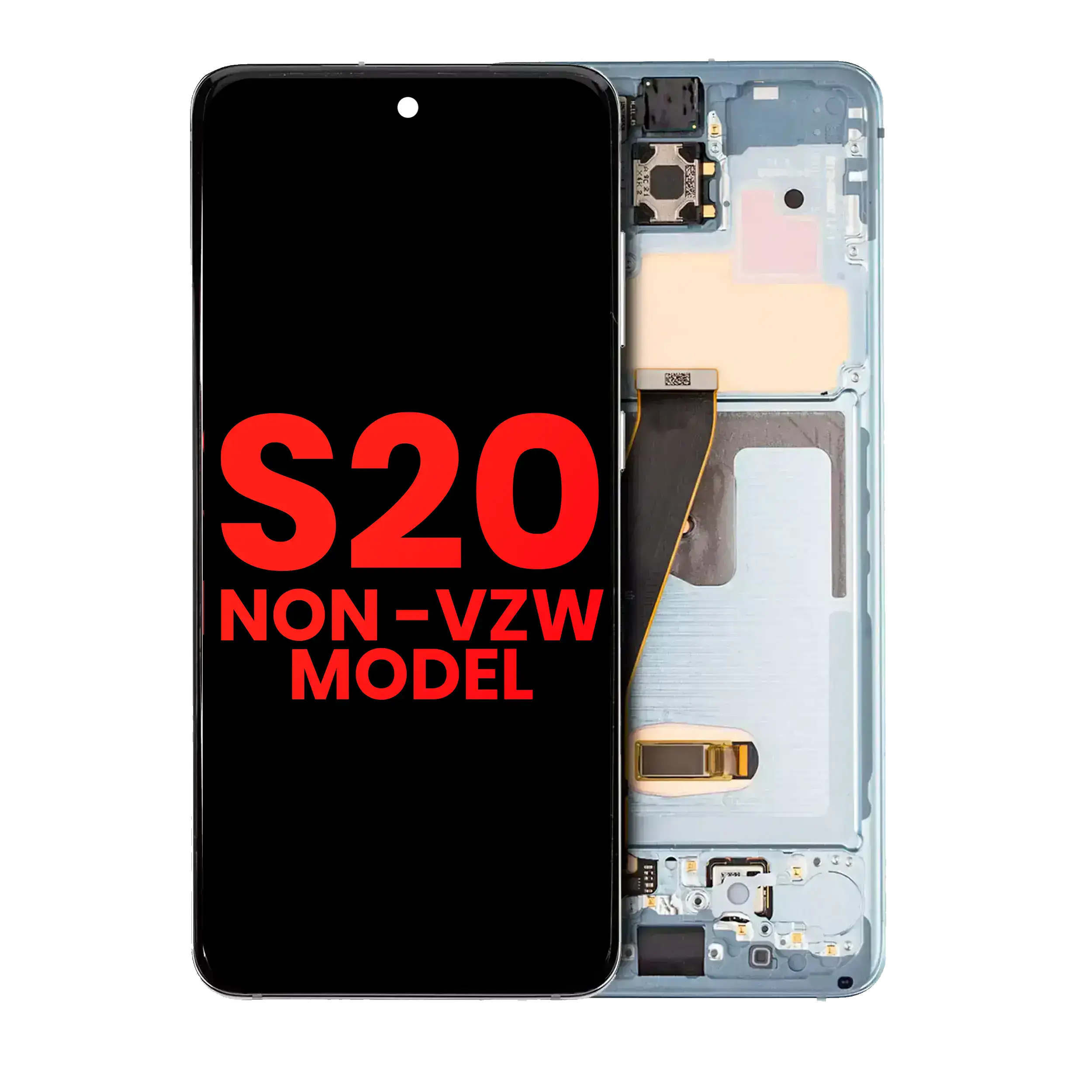 Display OLED completo con Frame per Samsung Galaxy S20 5G (Non-Verizon 5G UW Frame) (Cloud Blu)