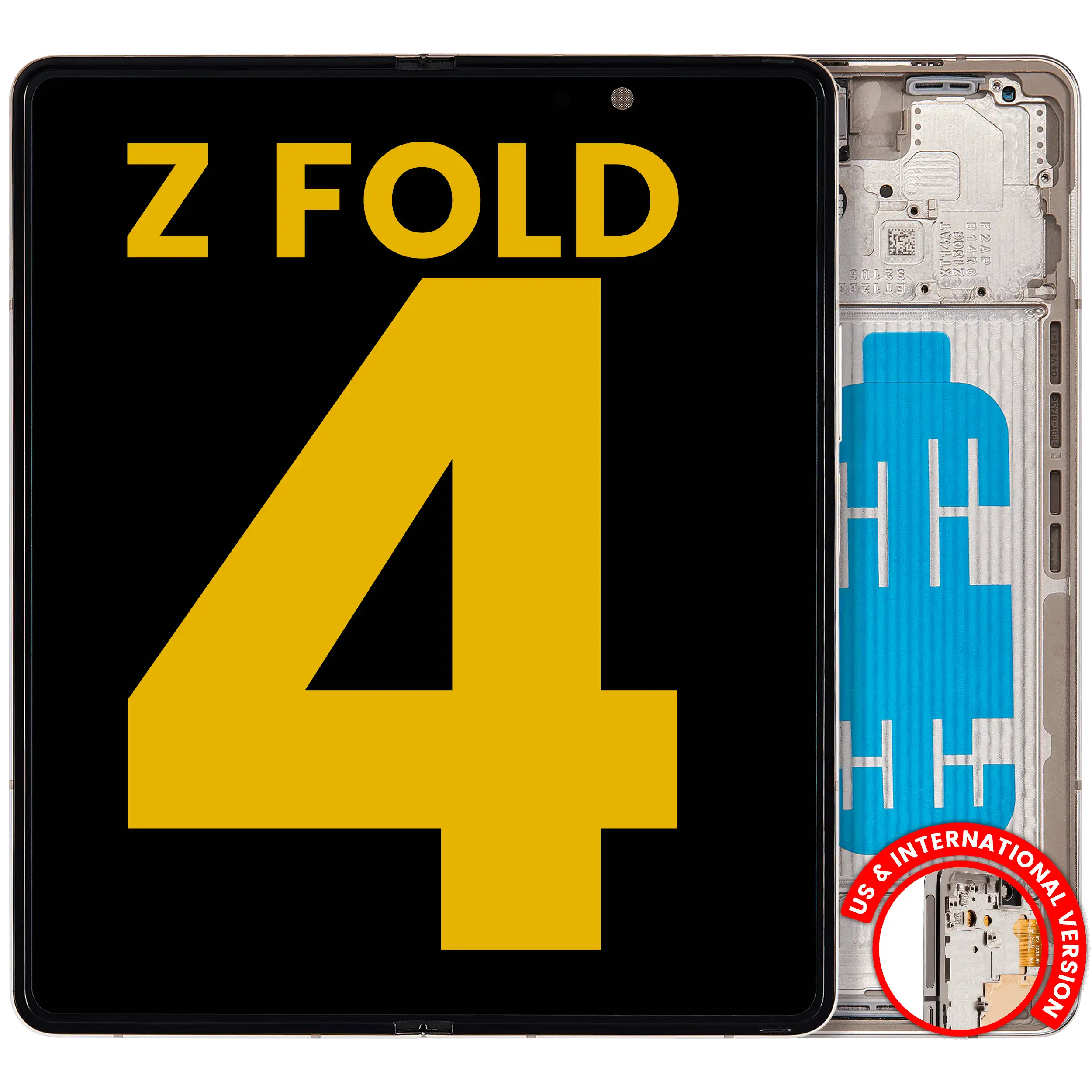 Inner Display OLED completo con Frame per Samsung Galaxy Z Fold 4 5G (US e International) (Refurbished) (Beige)