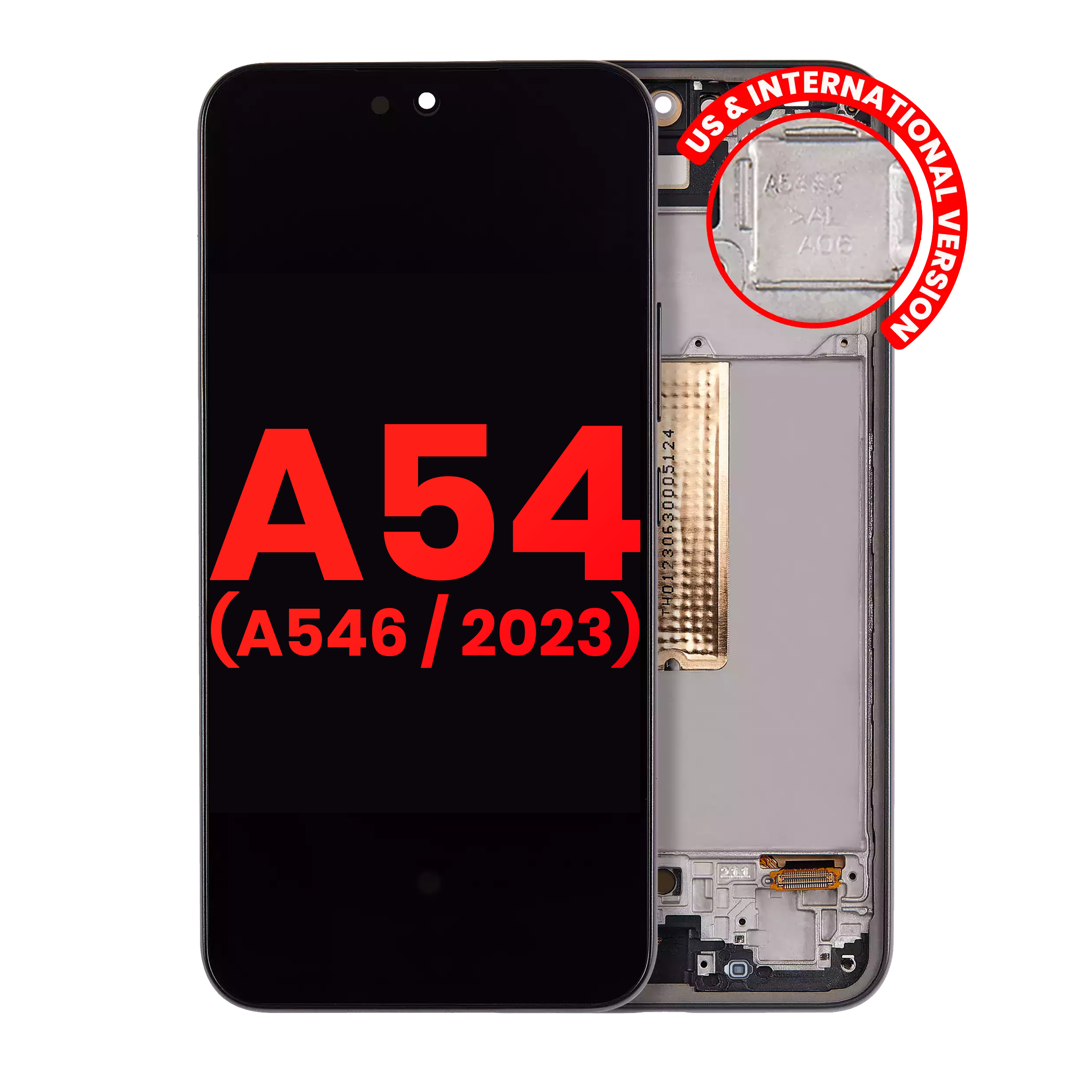 Display OLED completo con Frame per Samsung Galaxy A54 5G (A546 / 2023) (US e International Version) (Grafite)
