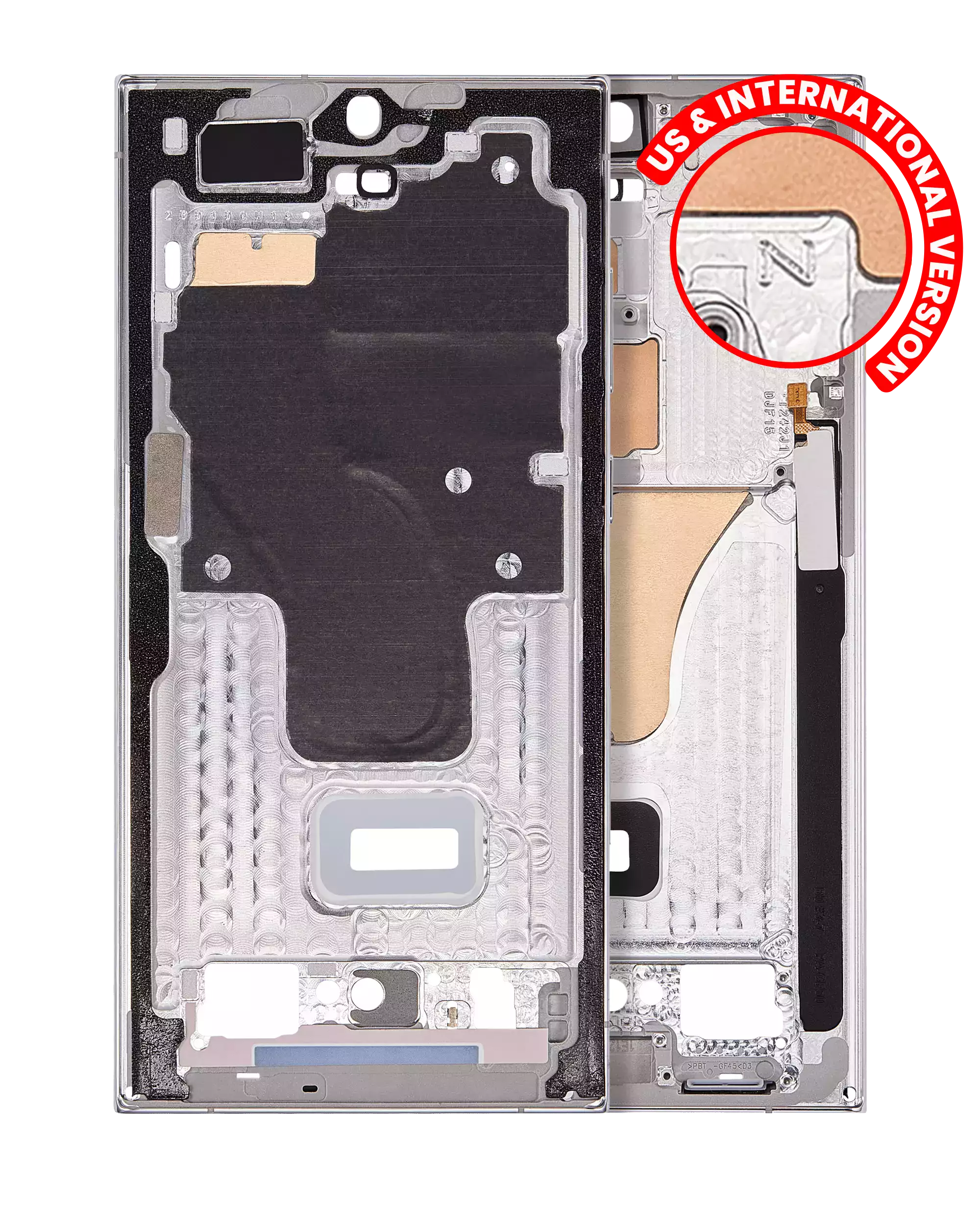 Frame centrale per Samsung Galaxy S23 Ultra 5G (US e International Version) (Blu cielo / Lime)