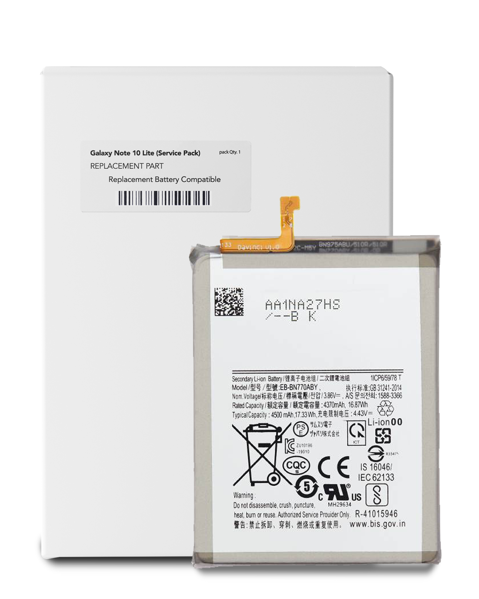 Batteria di ricambio per Samsung Galaxy Note 10 Lite (Service Pack)