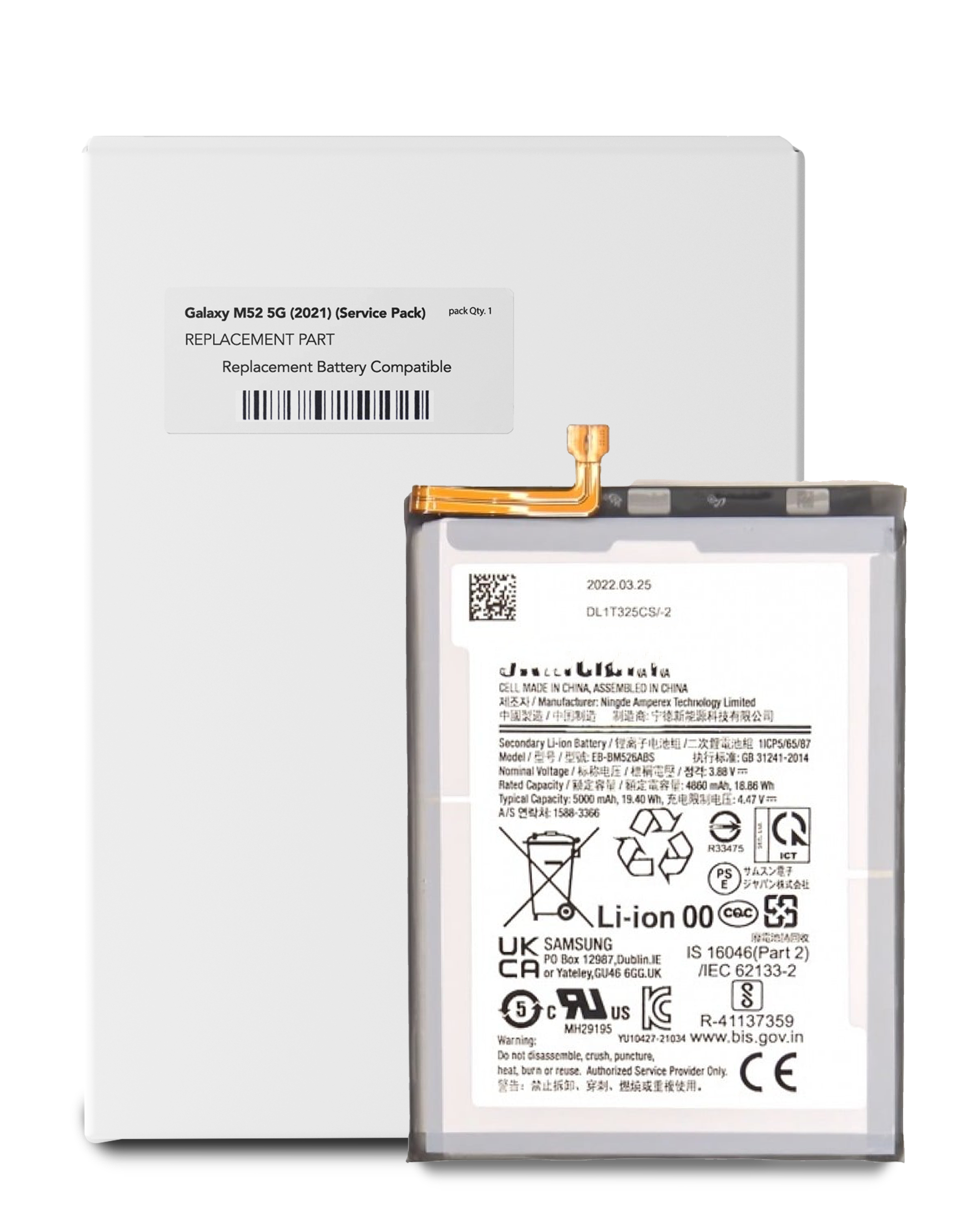 Batteria di ricambio per Samsung Galaxy M52 5G (M526 / 2021) (EB-BM526ABS) (Service Pack)