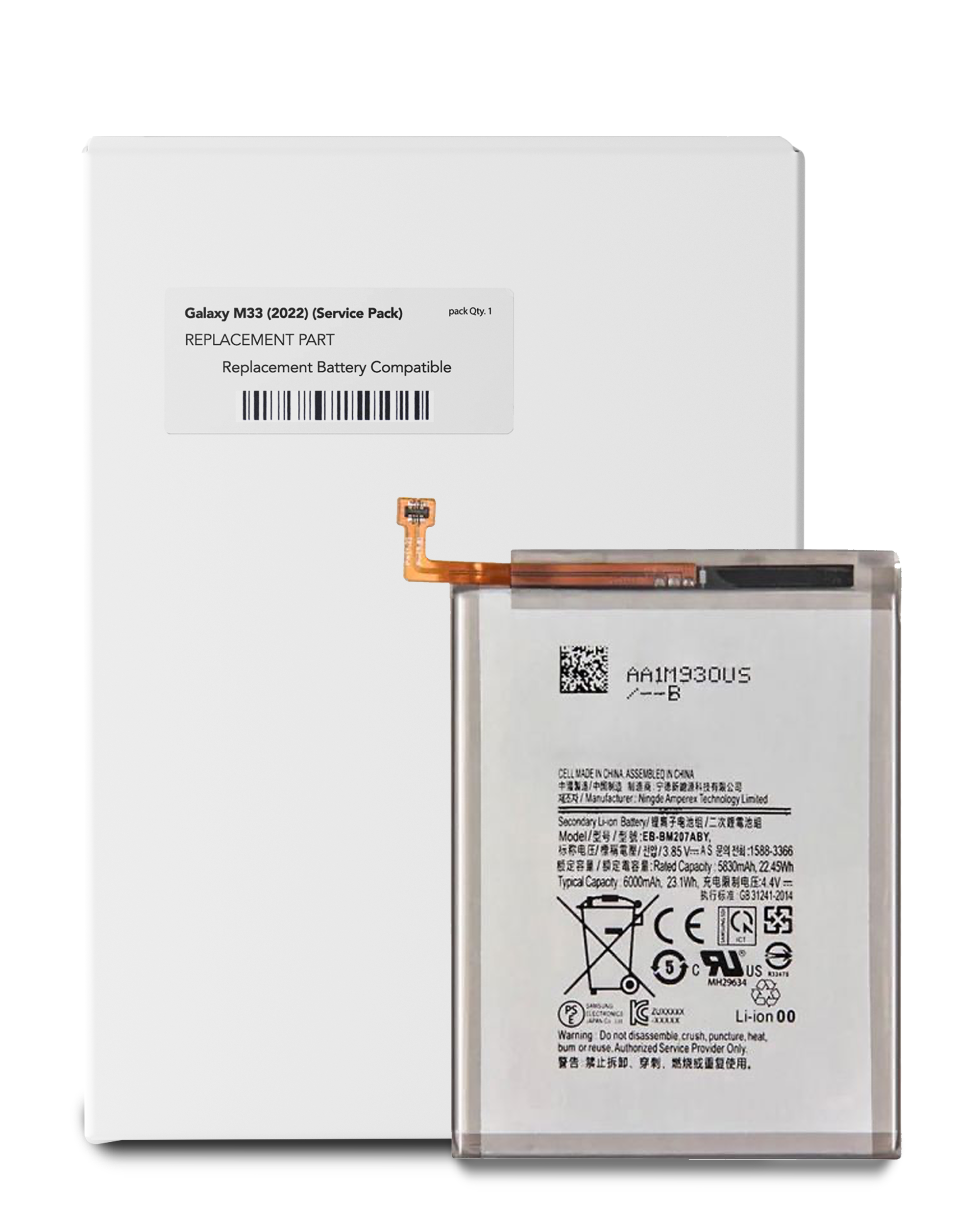 Batteria di ricambio per Samsung Galaxy M33 (M336 / 2022) (EB-BM526ABS) (Service Pack)