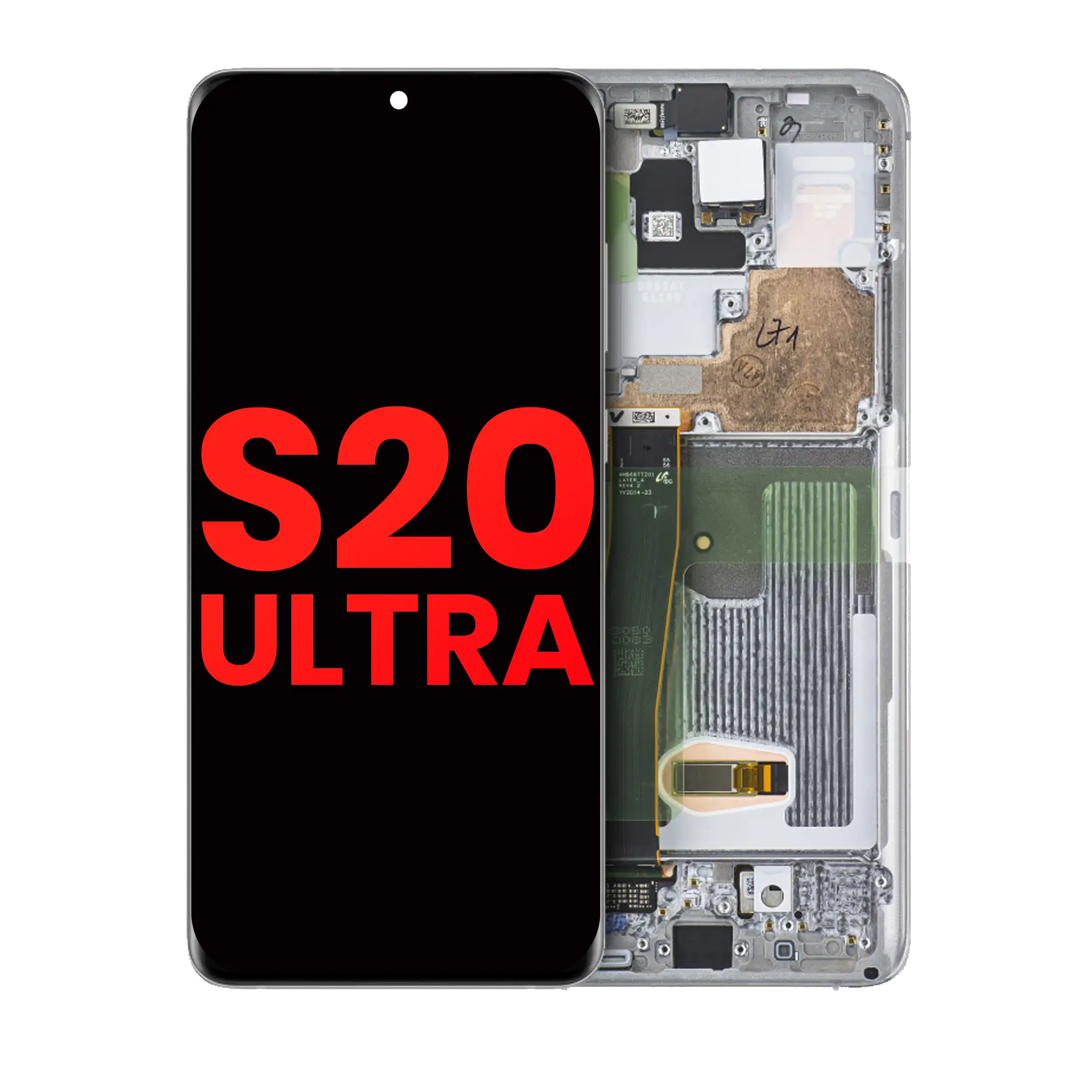 Display OLED completo con Frame per Samsung Galaxy S20 Ultra 5G (Bianco nuvola)