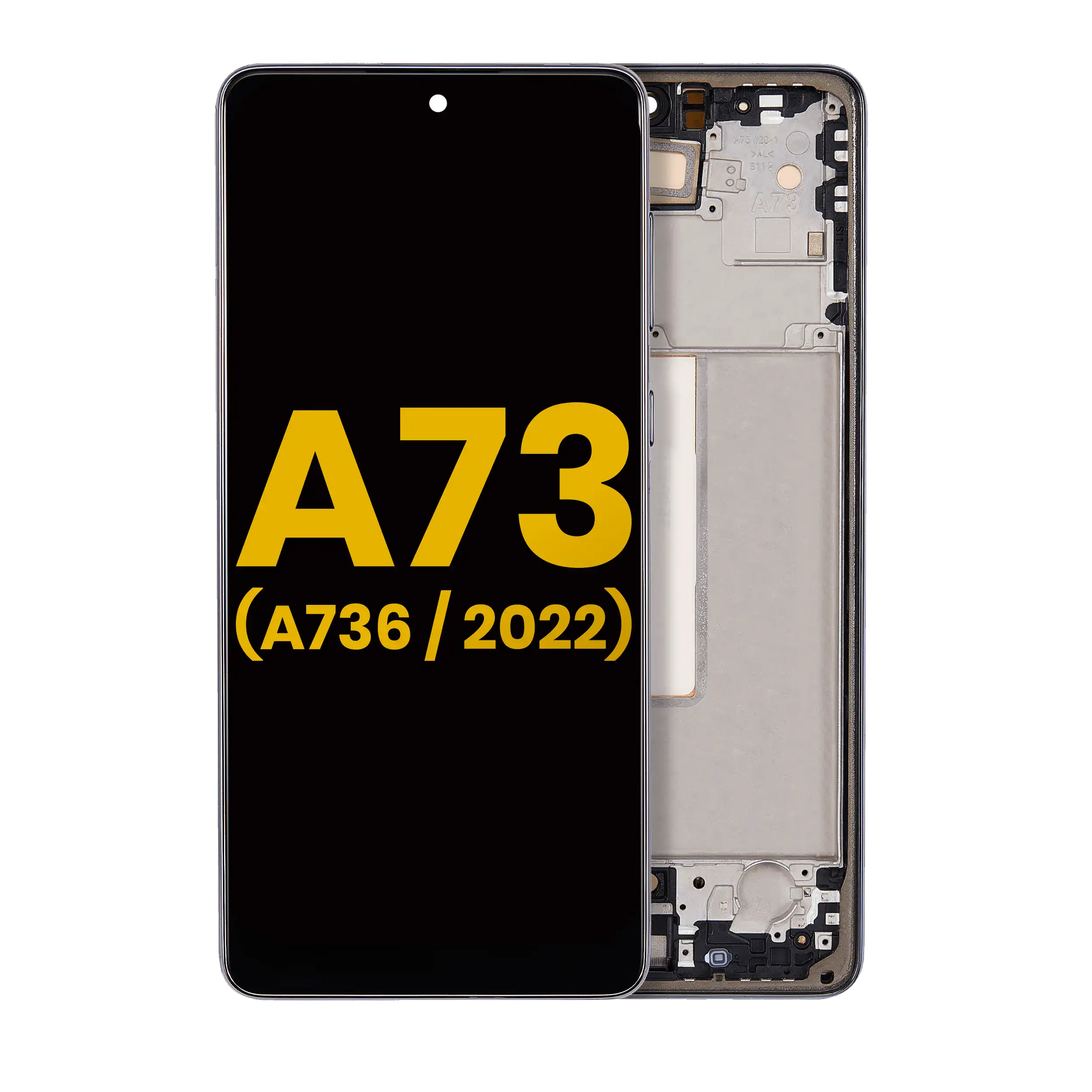 Display OLED completo con Frame per Samsung Galaxy A73 5G (A736 / 2022) (Refurbished) (Grigio)