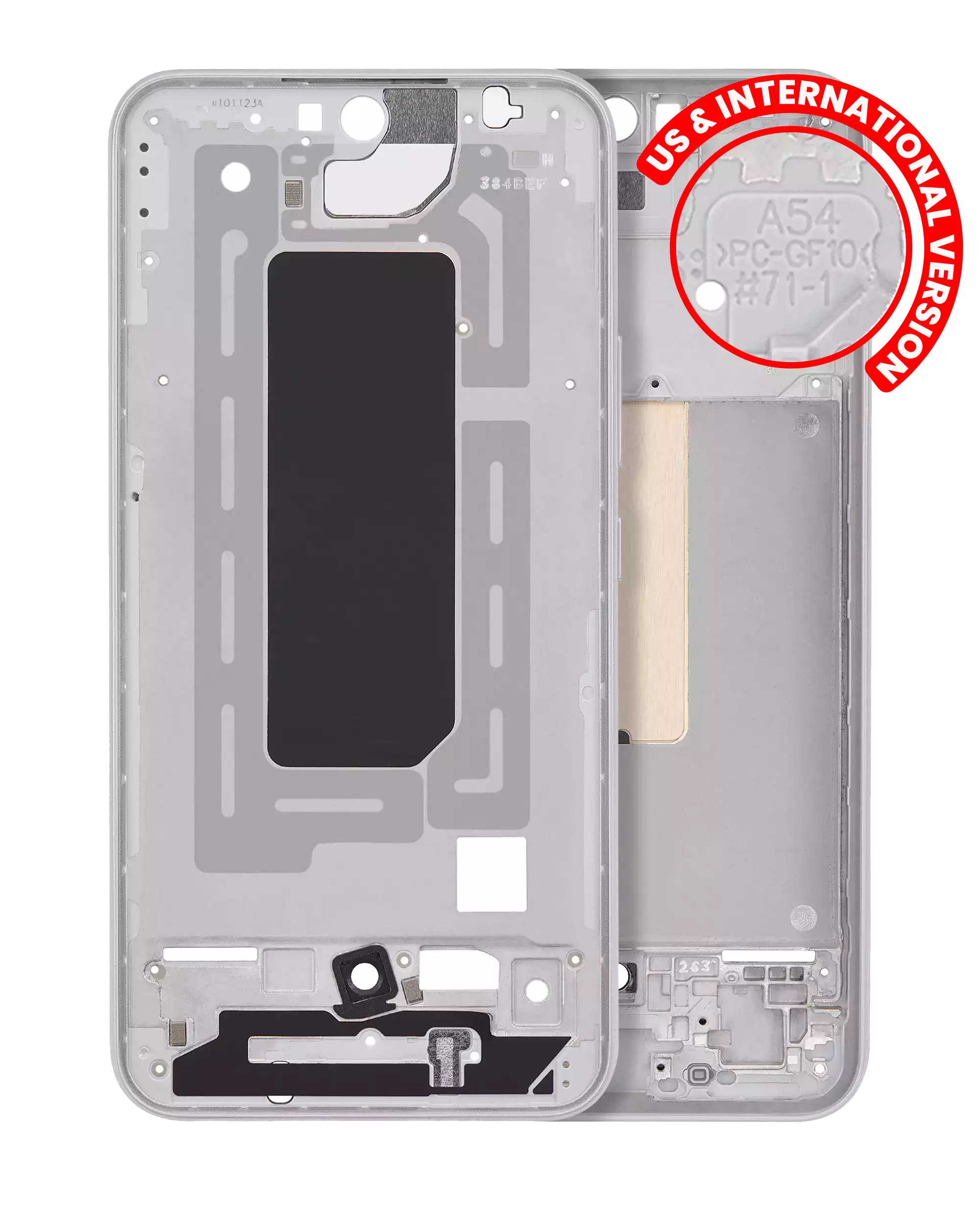 Frame centrale per Samsung Galaxy A54 5G (A546 / 2023) (US e International Version) (Bianco)