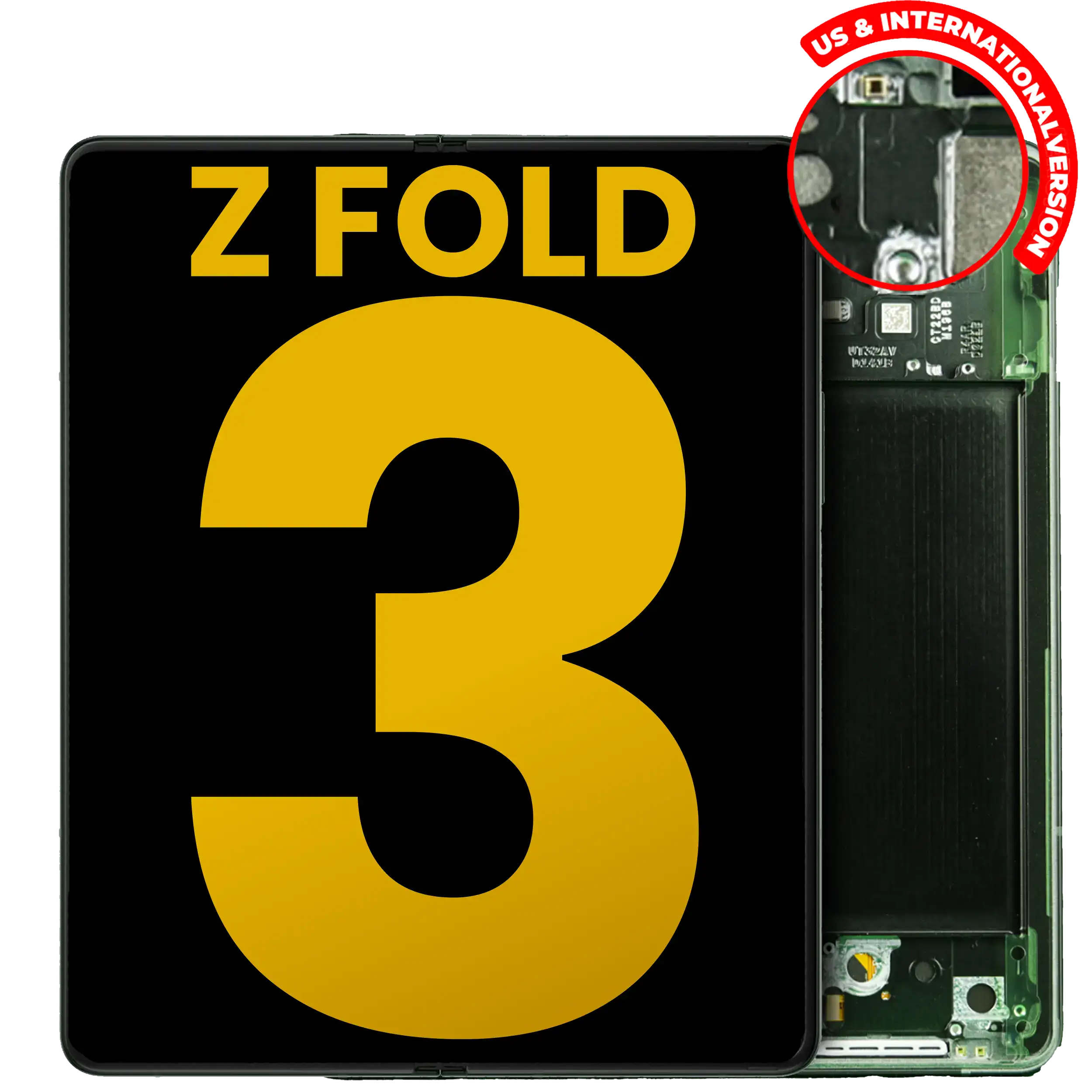 Inner Display OLED completo con Frame per Samsung Galaxy Z Fold 3 5G (US e International) (Refurbished) (Phantom Verde)