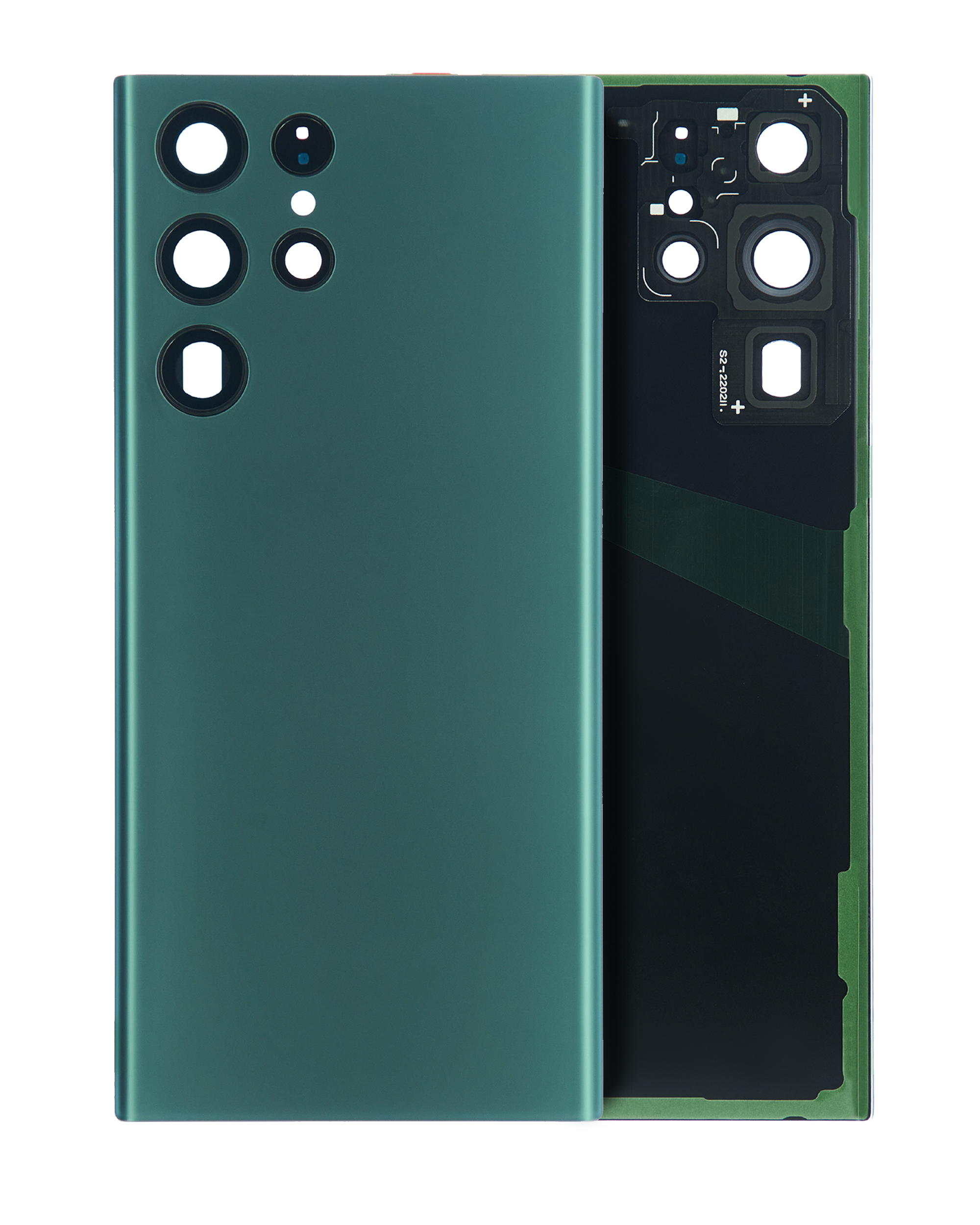 vetro cover posteriore con Vetro fotocamera per Samsung Galaxy S22 Ultra (Service Pack) (Verde)