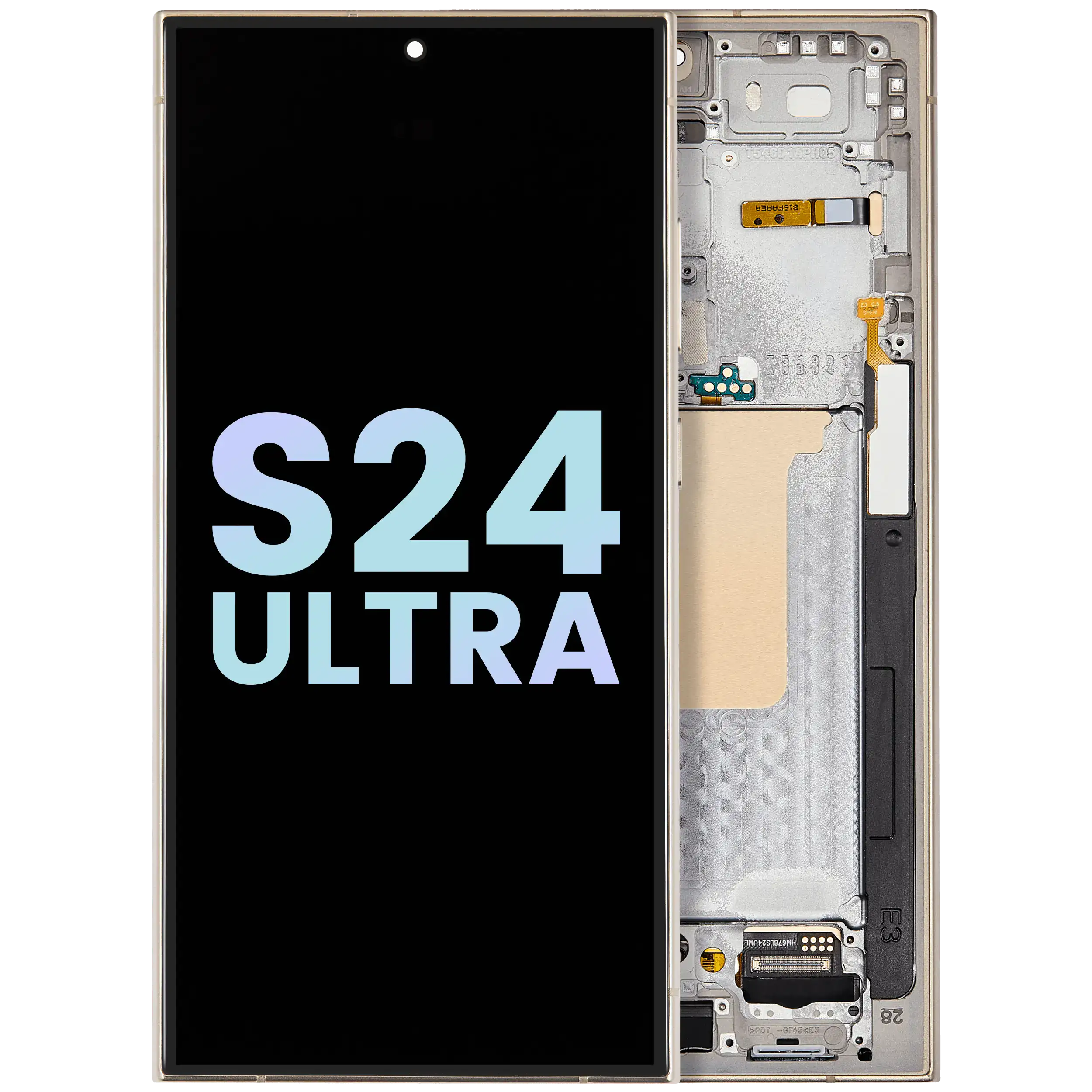 Display OLED completo con Frame per Samsung Galaxy S24 Ultra (Service Pack) (Titanio Giallo)