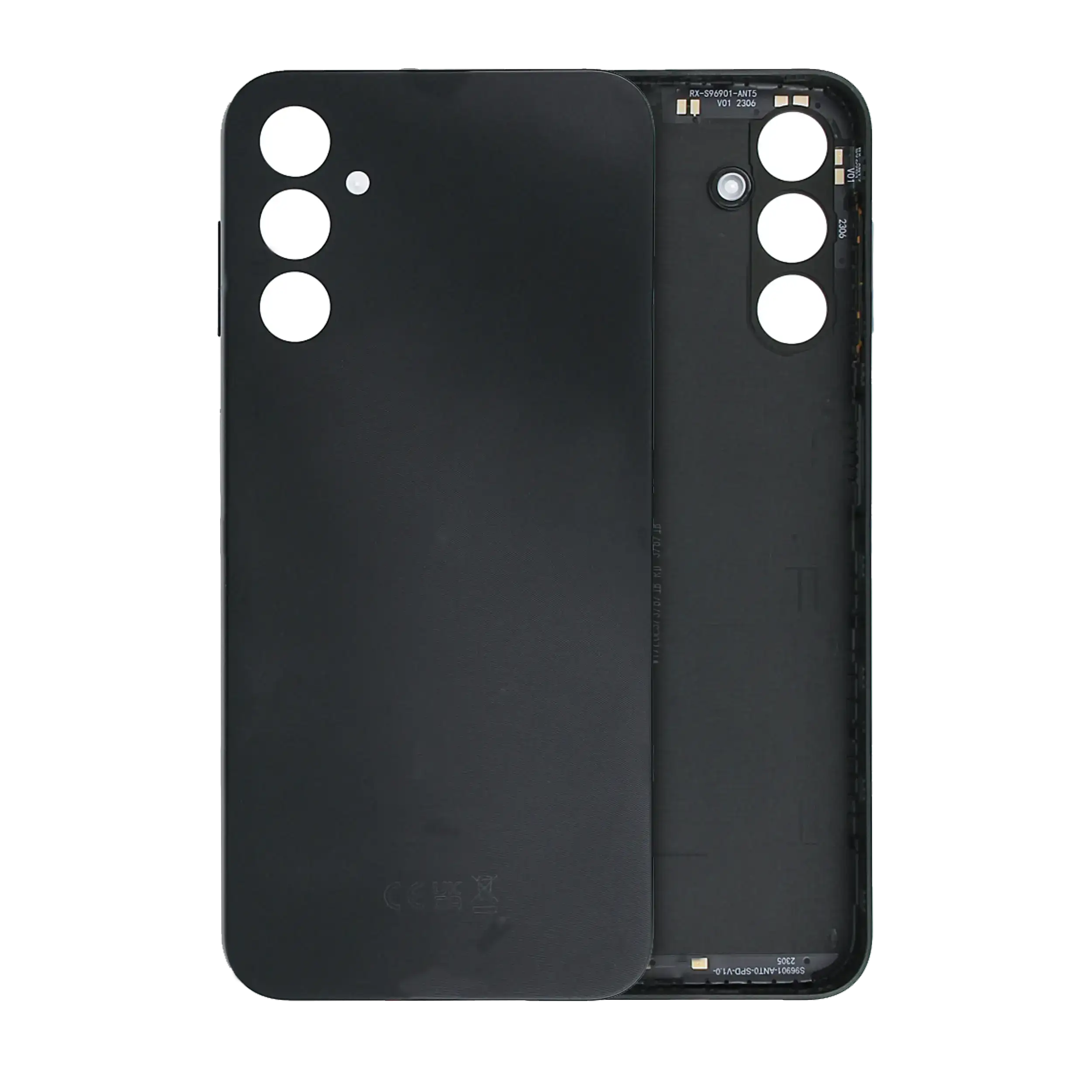 vetro cover posteriore per Samsung Galaxy A14 5G (A146 / 2023) (Service Pack) (Nero)