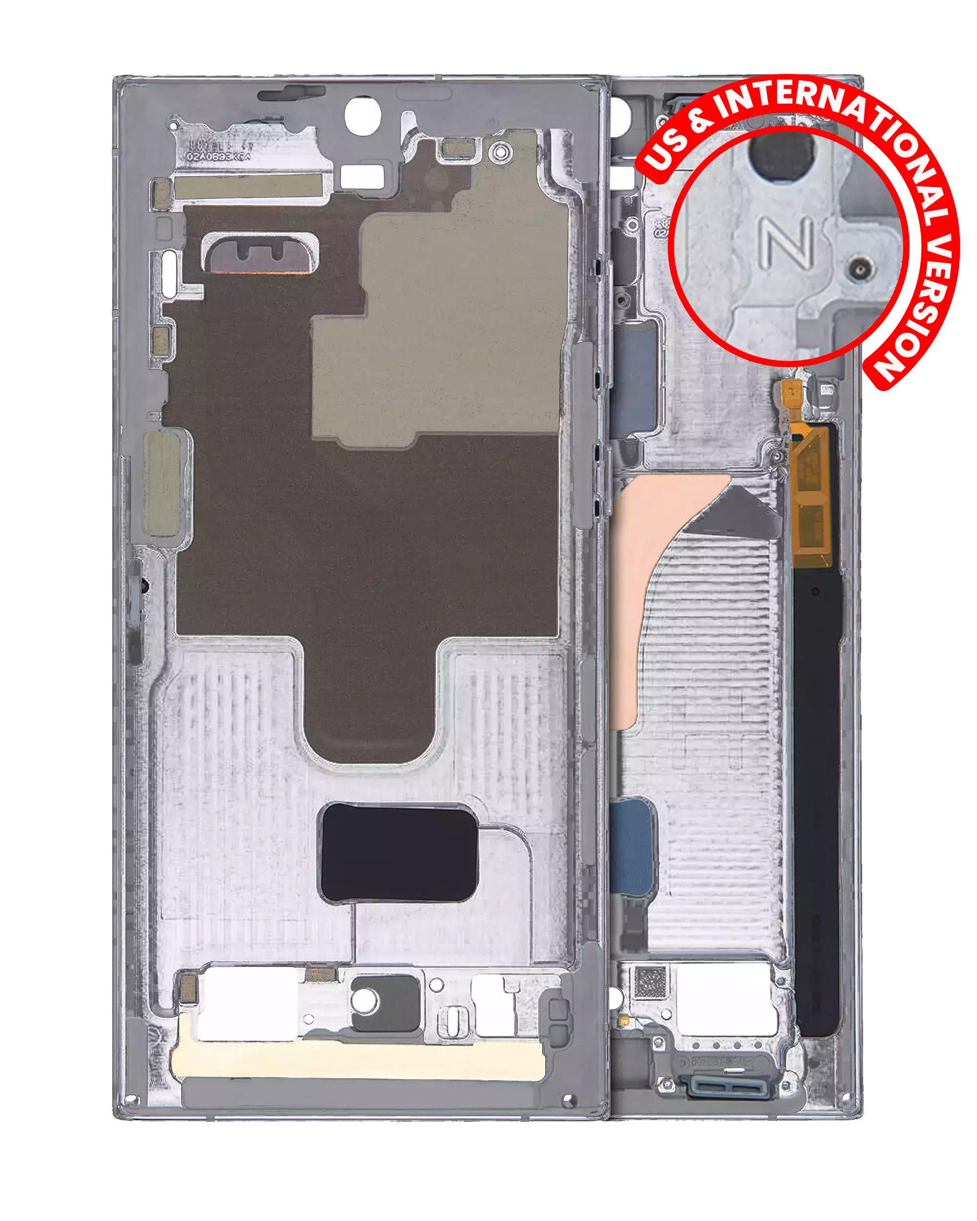 Frame centrale per Samsung Galaxy S22 Ultra 5G (US e International Version) (Grafite)