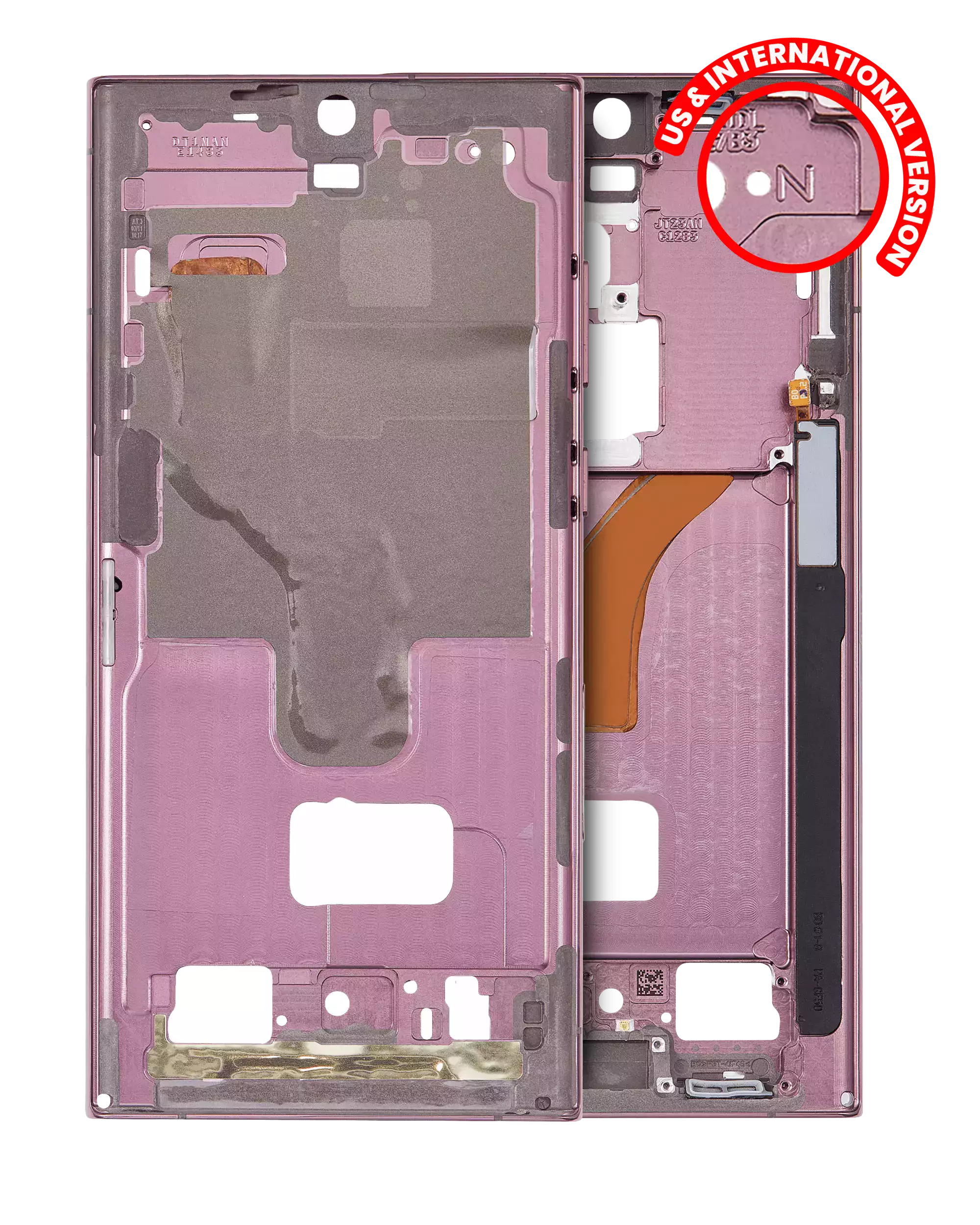 Frame centrale per Samsung Galaxy S22 Ultra 5G (US e International Version) (Burgundy)