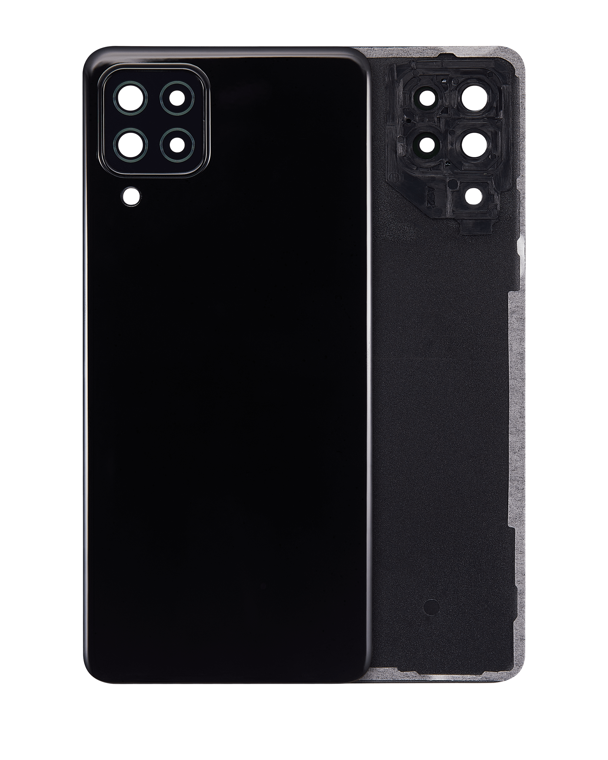 vetro cover posteriore con Vetro fotocamera per Samsung Galaxy A22 4G (A225 / 2021) (Service Pack) (Nero)