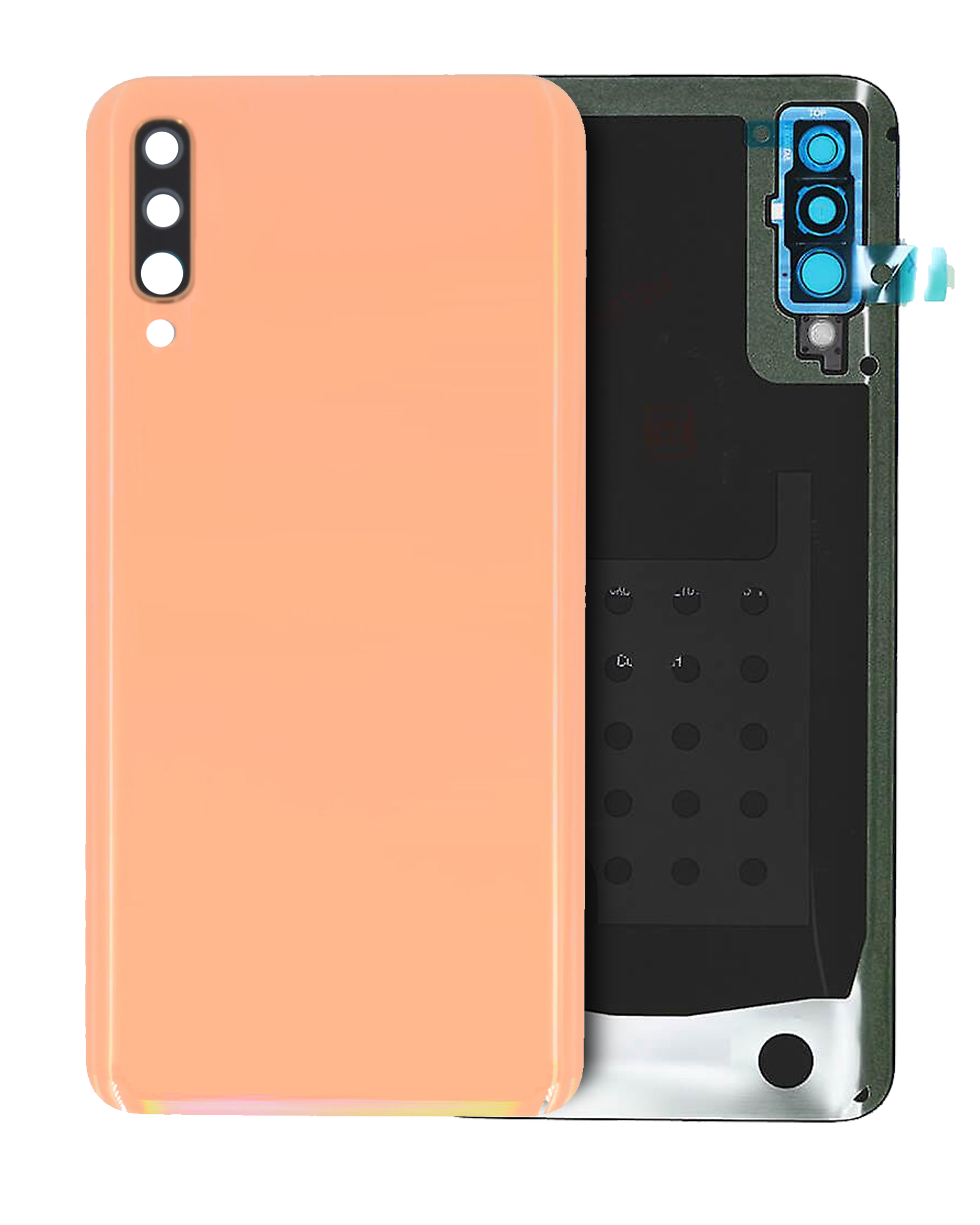 vetro cover posteriore con Vetro fotocamera per Samsung Galaxy A50 (A505 /2019) (Service Pack) (Arancione)