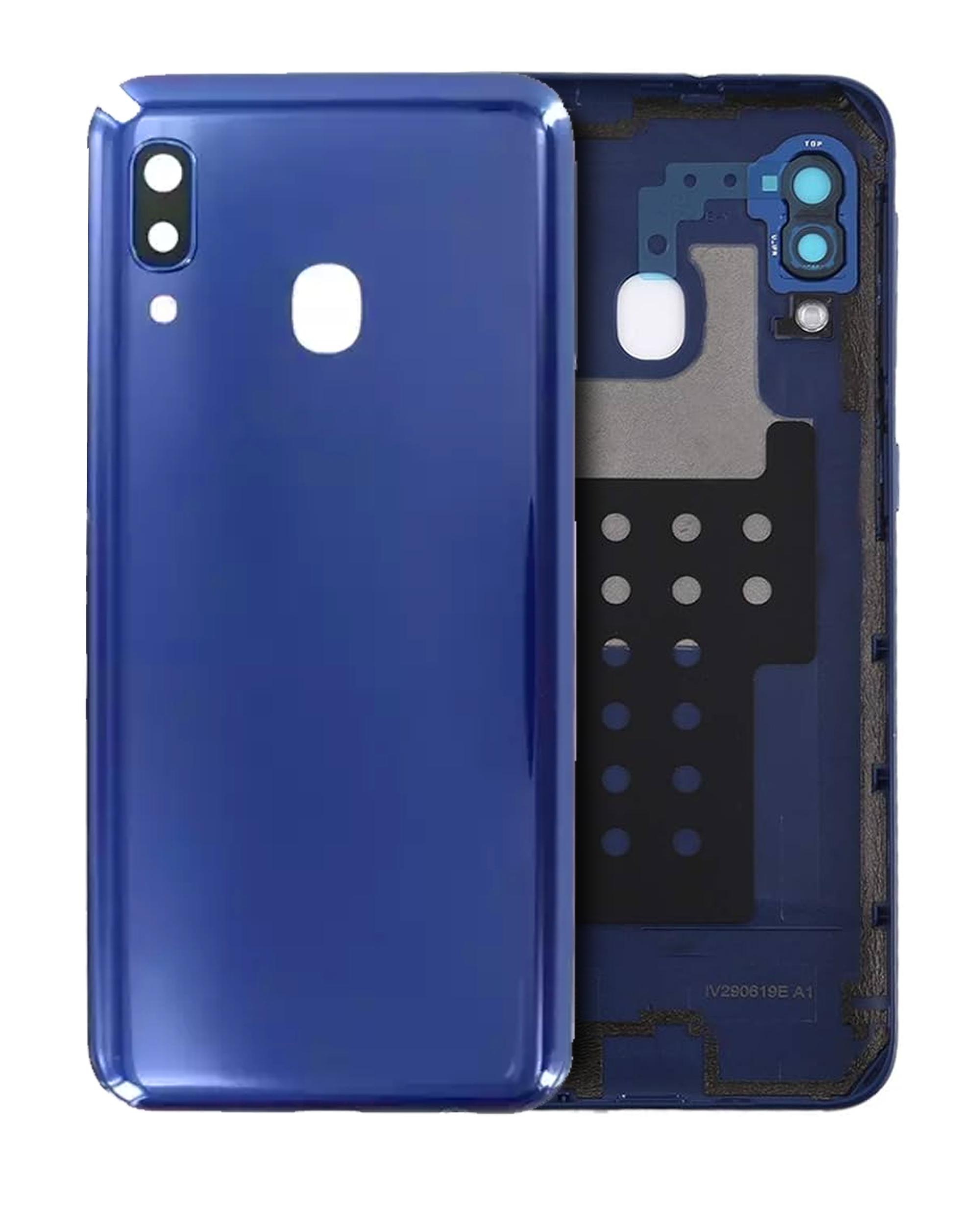 vetro cover posteriore con Vetro fotocamera per Samsung Galaxy A20E (A202 / 2019) (Service Pack) (Blu)