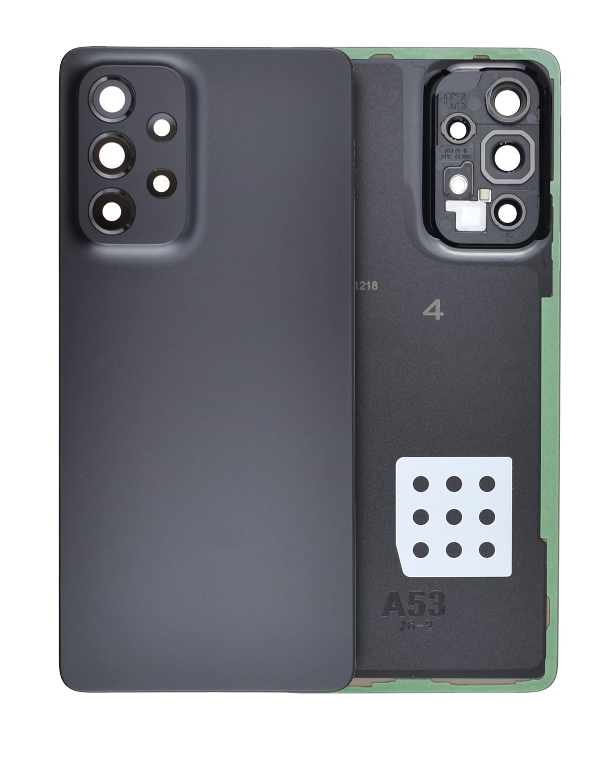 vetro cover posteriore con Vetro fotocamera per Samsung Galaxy A53 5G (A536 / 2022) (Service Pack) (Nero)