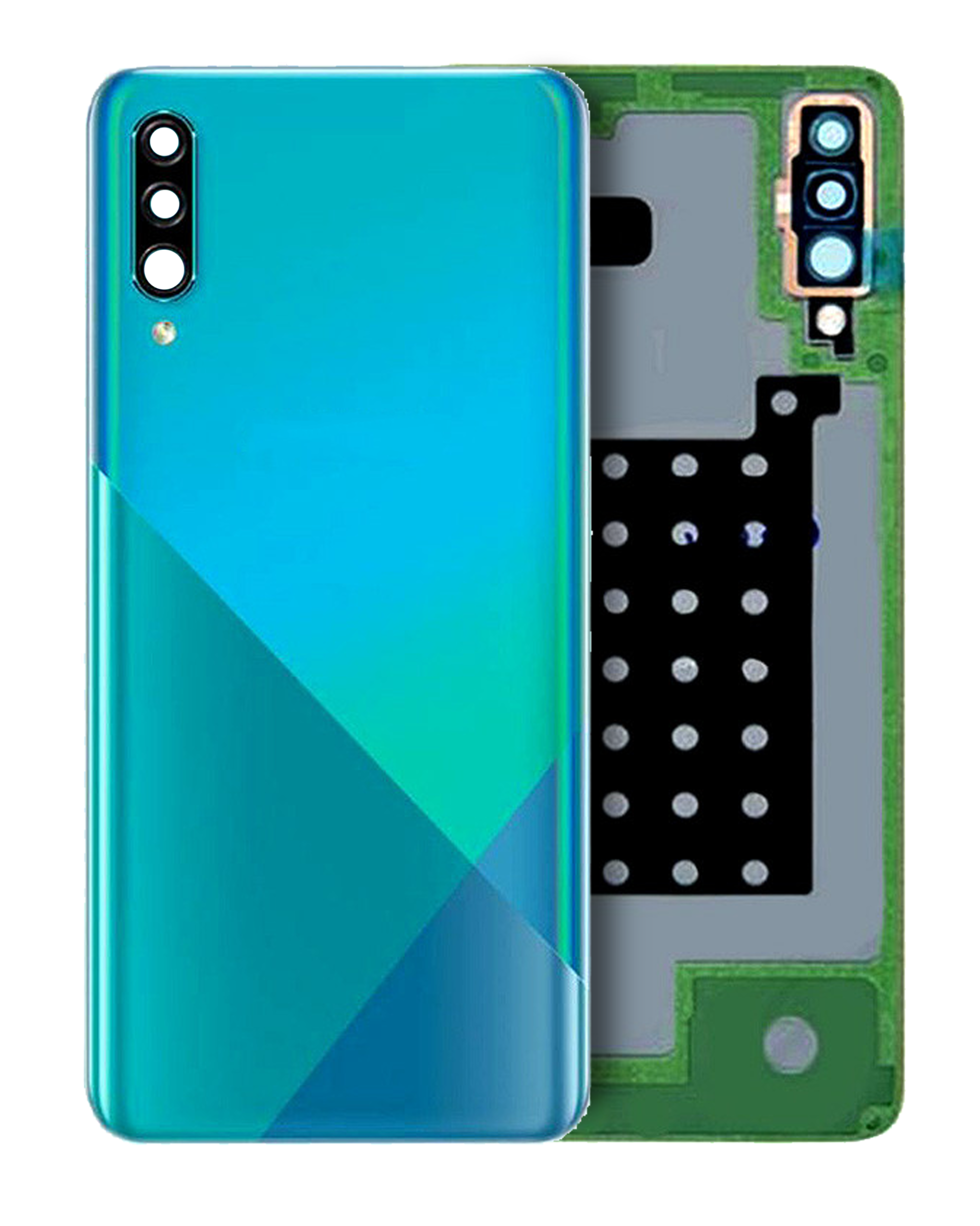 vetro cover posteriore con Vetro fotocamera per Samsung Galaxy A30S (A307 / 2019) (Service Pack) (Verde)
