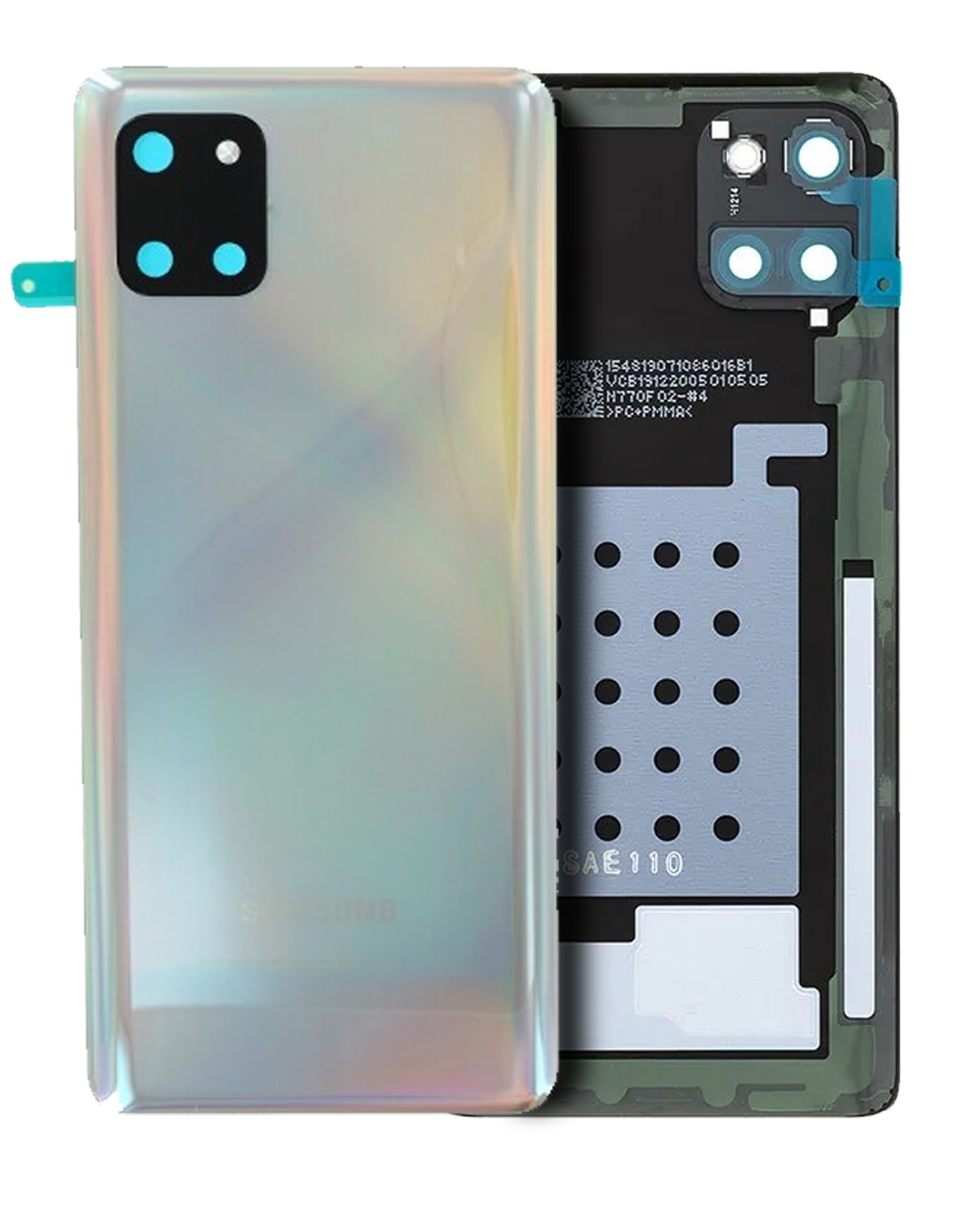 vetro cover posteriore con Vetro fotocamera per Samsung Galaxy Note 10 Lite (Service Pack) (Aura Glow)