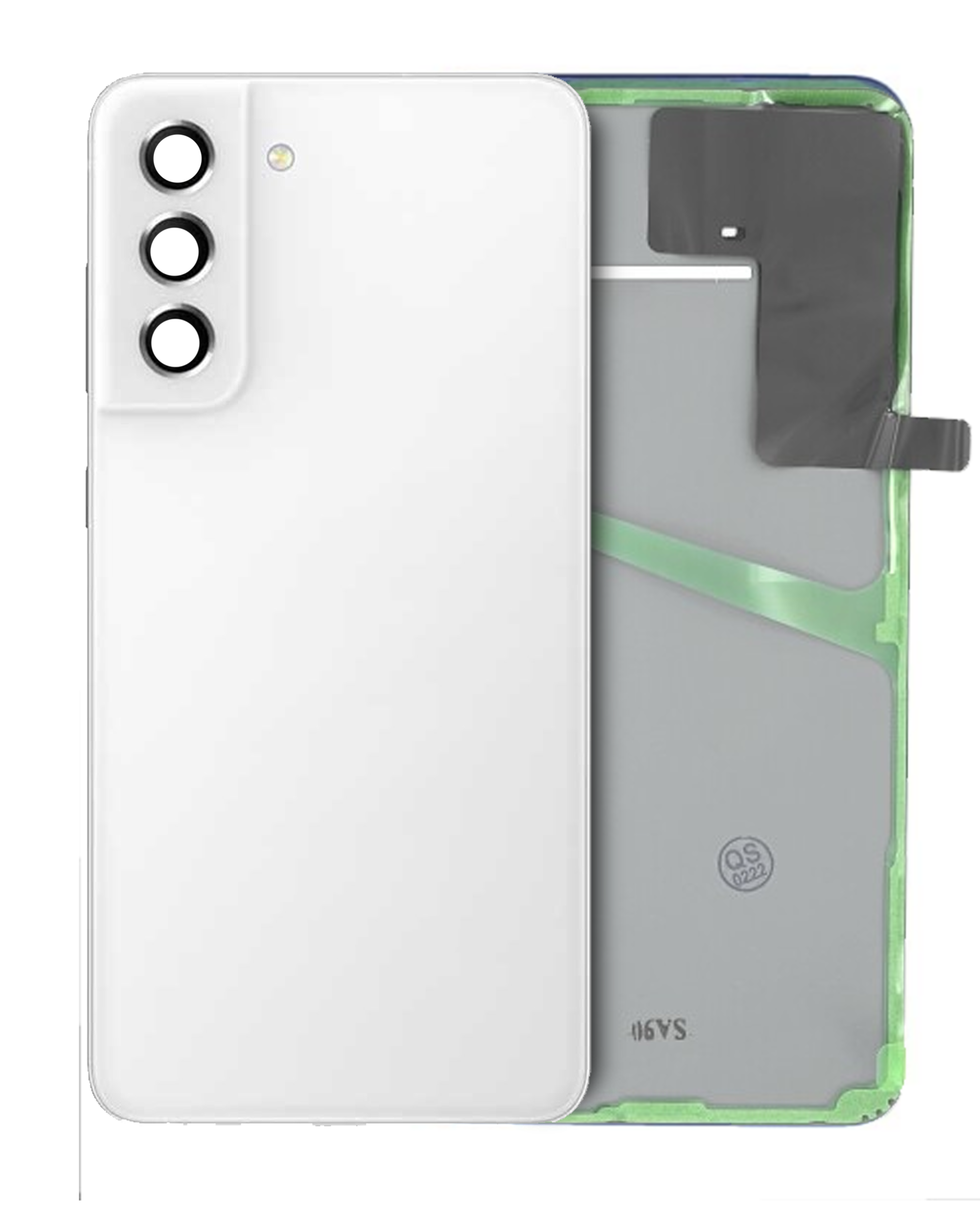 vetro cover posteriore con Vetro fotocamera per Samsung Galaxy S21 FE (Service Pack) (Bianco)