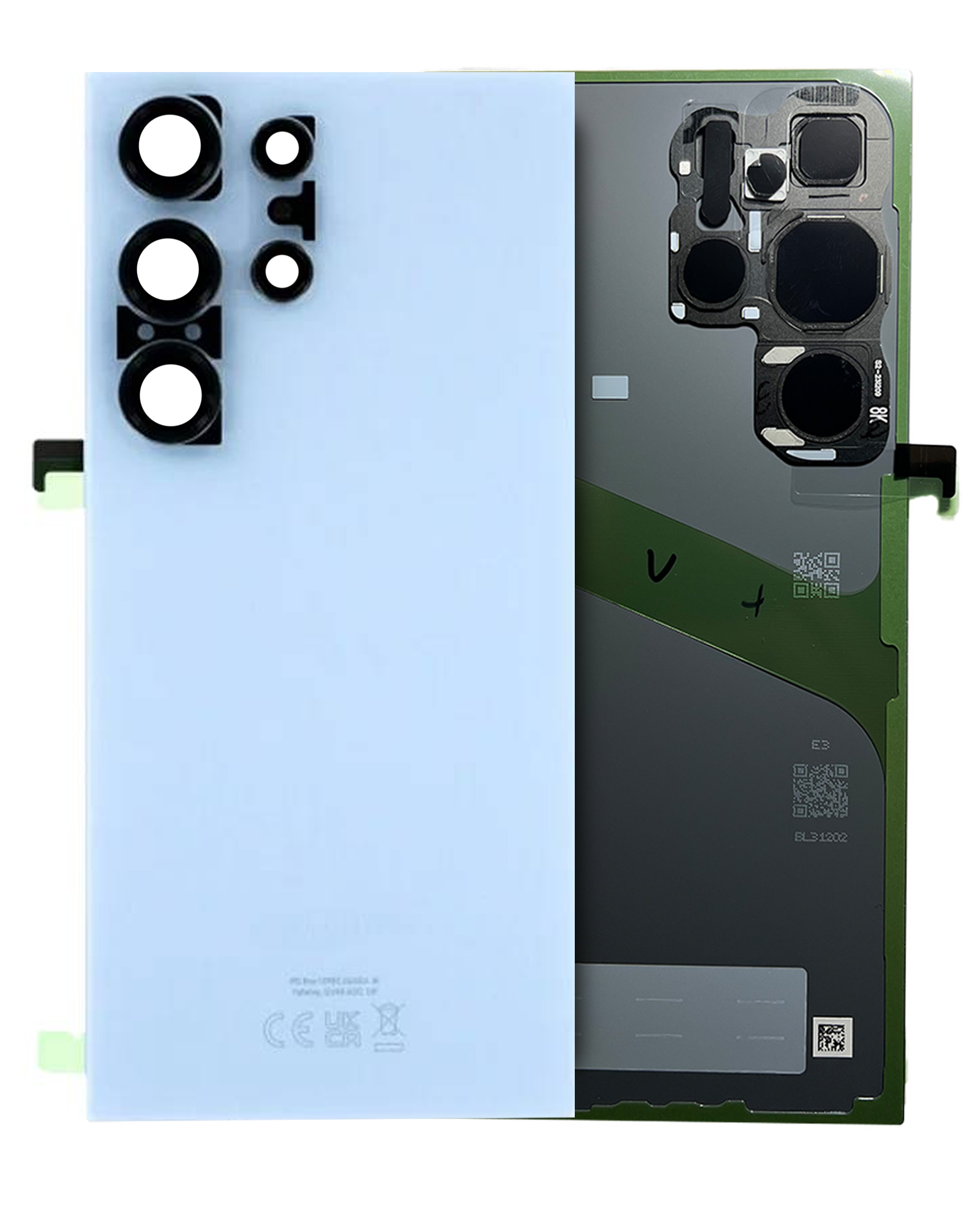 vetro cover posteriore con Vetro fotocamera per Samsung Galaxy S24 Ultra (Service Pack) (Titanio Blu)