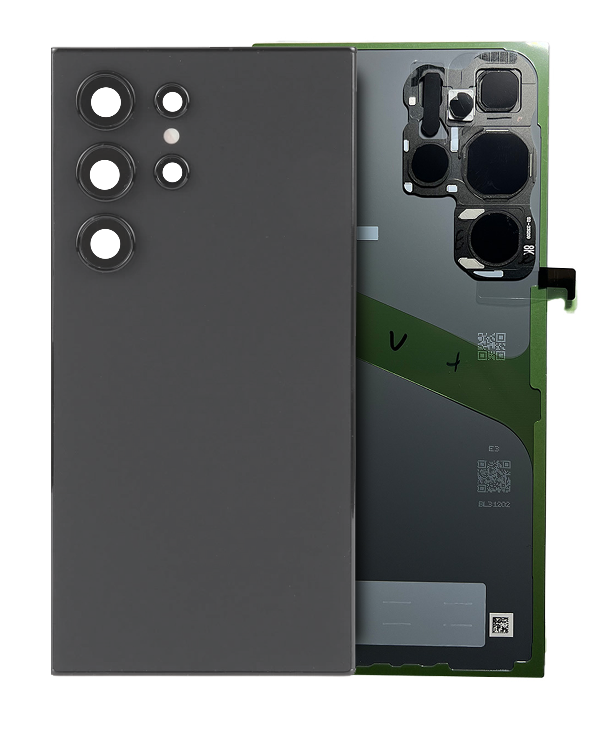 vetro cover posteriore con Vetro fotocamera per Samsung Galaxy S24 Ultra (Service Pack) (Titanio Grigio)