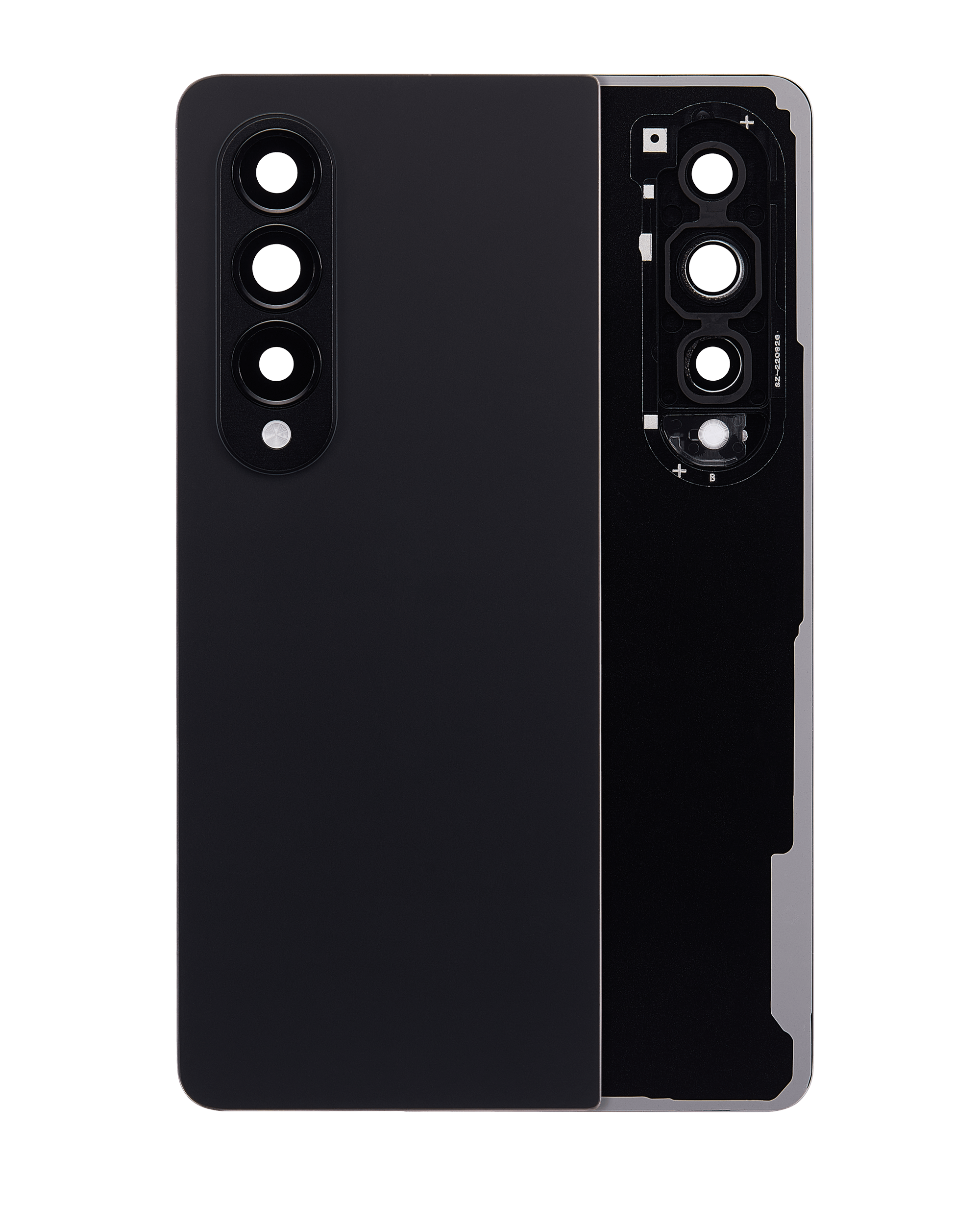 vetro cover posteriore con Vetro fotocamera per Samsung Galaxy Z Fold 4 (Service Pack) (Phantom Nero)