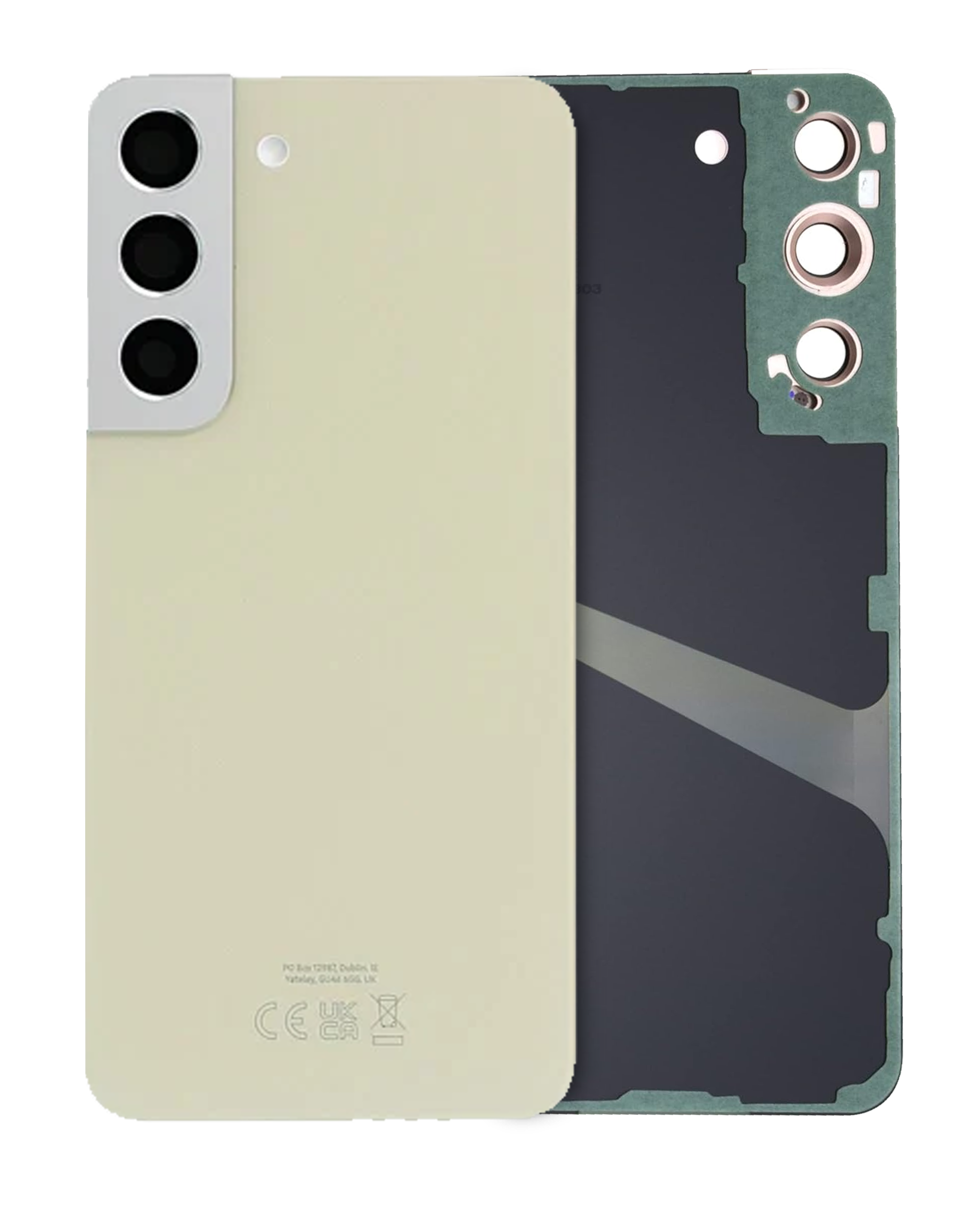 vetro cover posteriore con Vetro fotocamera per Samsung Galaxy S22 (Service Pack) (Cream)
