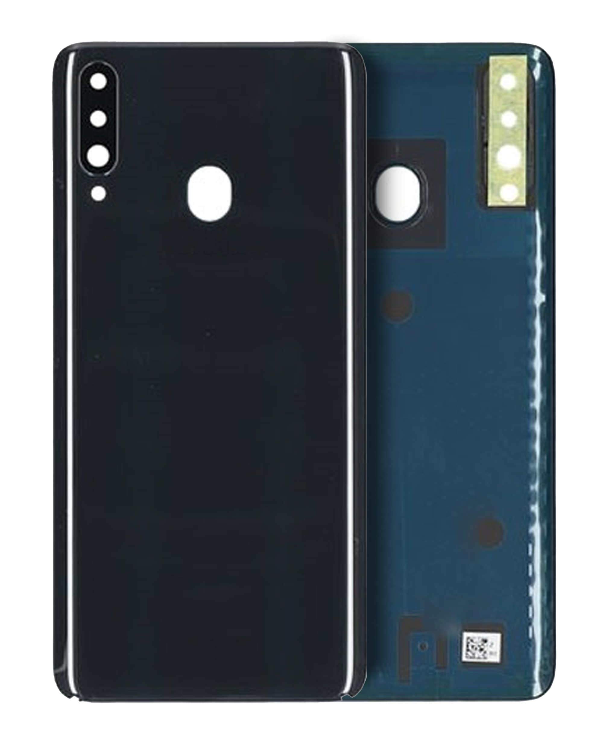 vetro cover posteriore con Vetro fotocamera per Samsung Galaxy A20s (A207 / 2019) (Service Pack) (Nero)