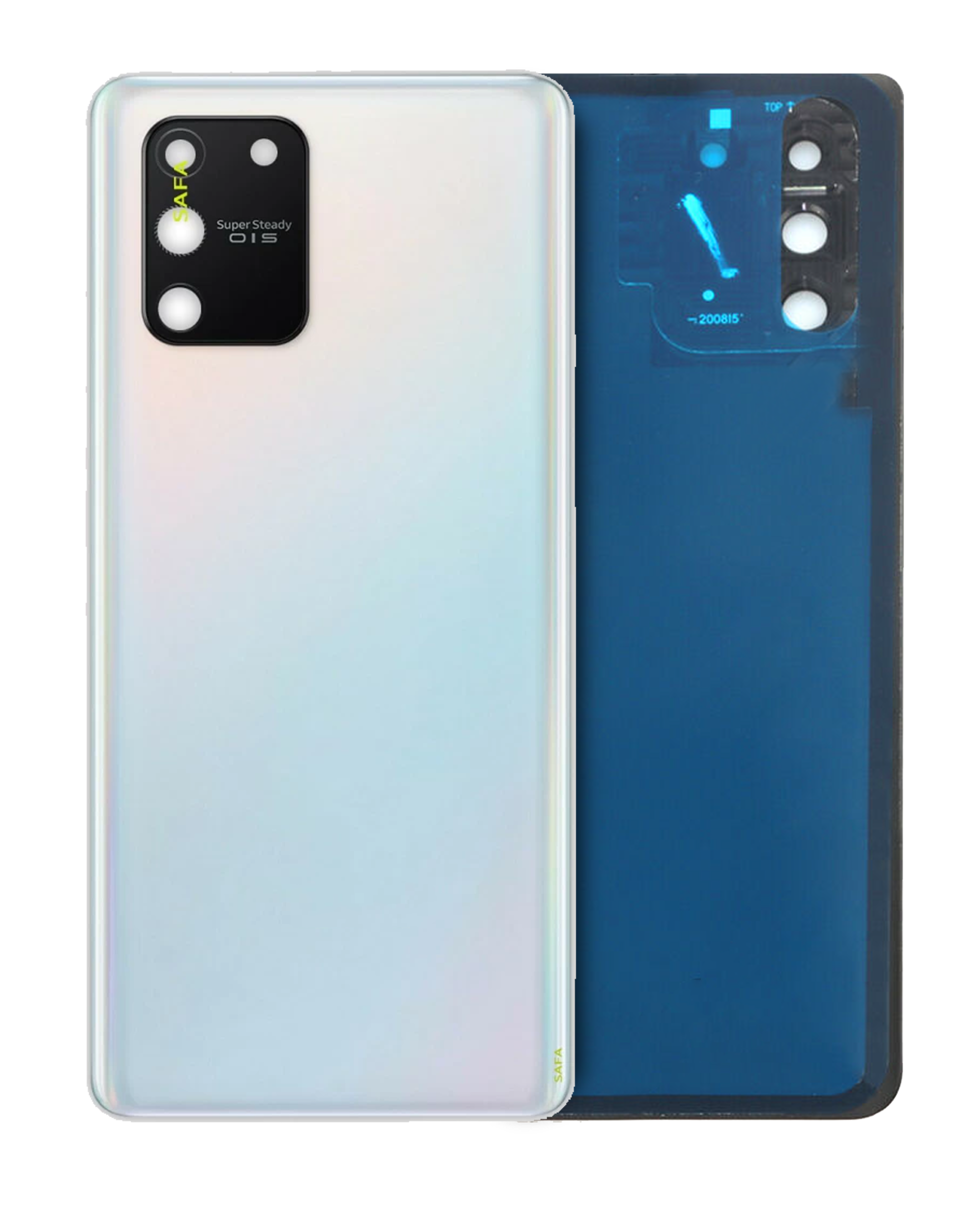 vetro cover posteriore con Vetro fotocamera per Samsung Galaxy S10 Lite (Service Pack) (Prism Bianco)