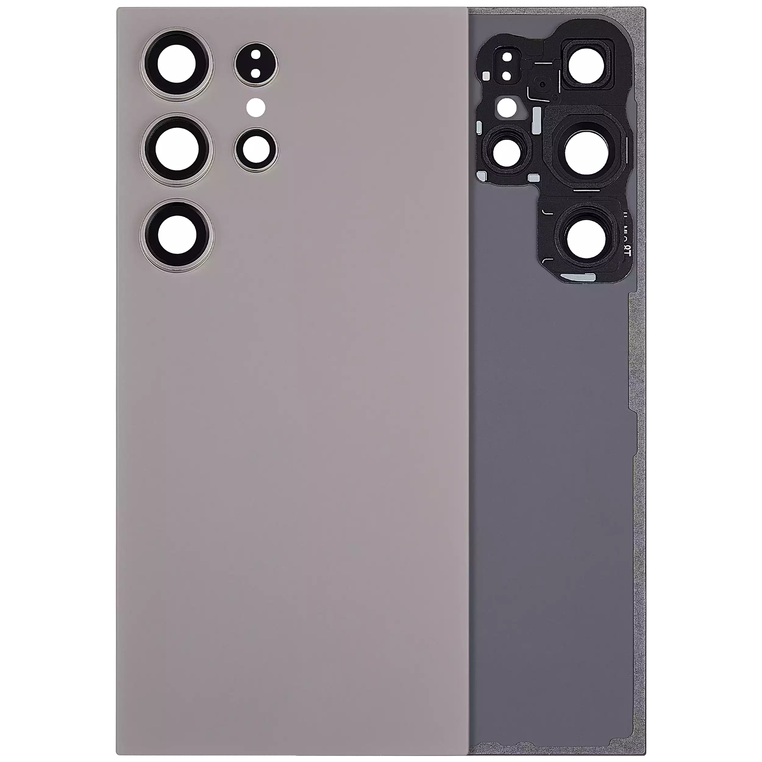 vetro cover posteriore con Vetro fotocamera per Samsung Galaxy S24 Ultra 5G (No Logo) (Titanio Grigio)