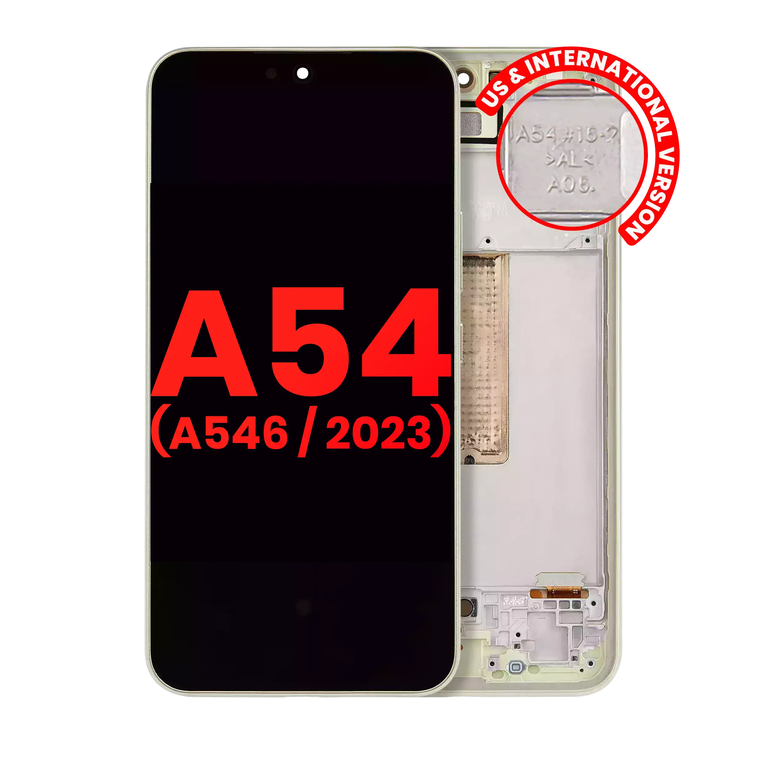 Display OLED completo con Frame per Samsung Galaxy A54 5G (A546 / 2023) (US e International Version) (Lime)