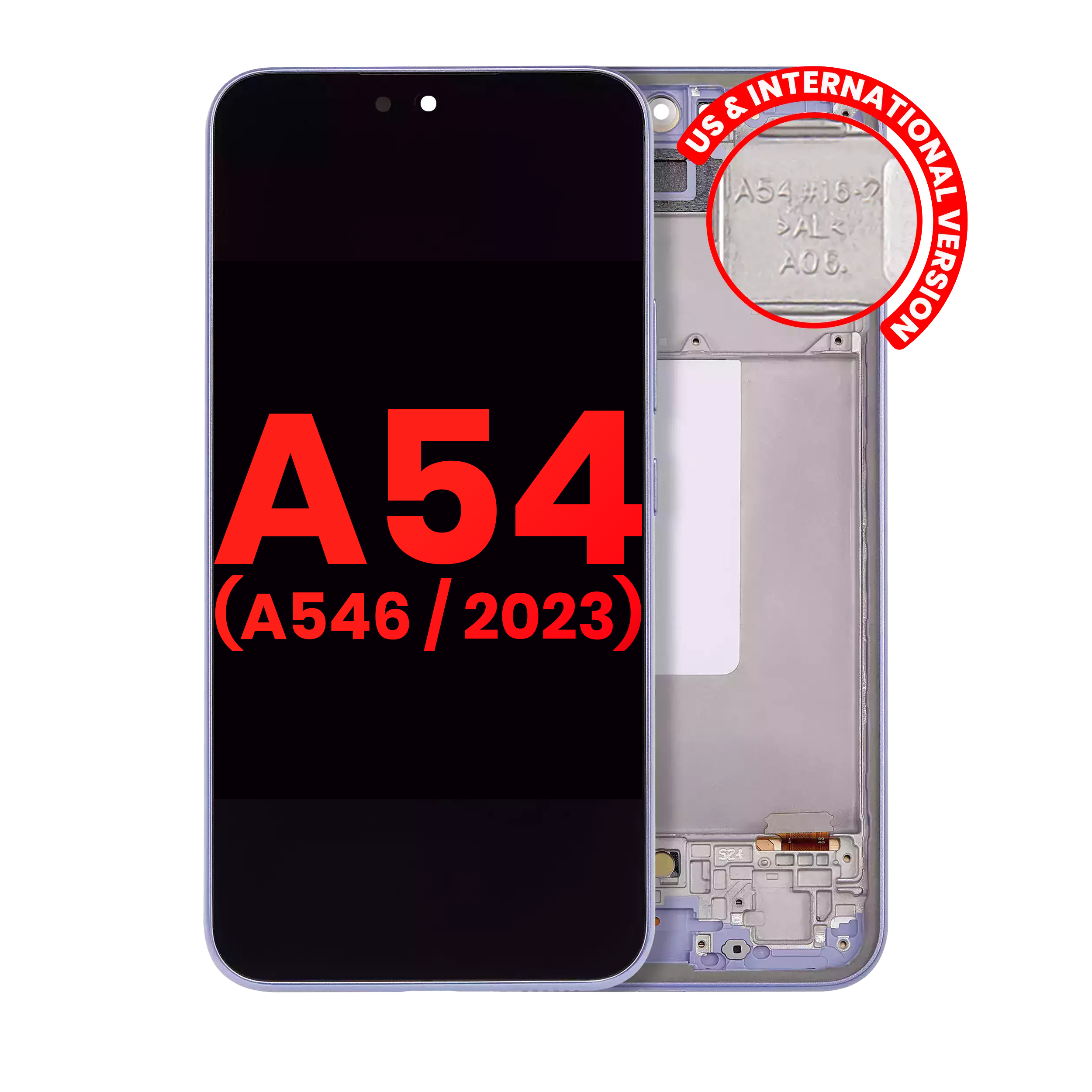Display OLED completo con Frame per Samsung Galaxy A54 5G (A546 / 2023) (US e International Version) (Violet)