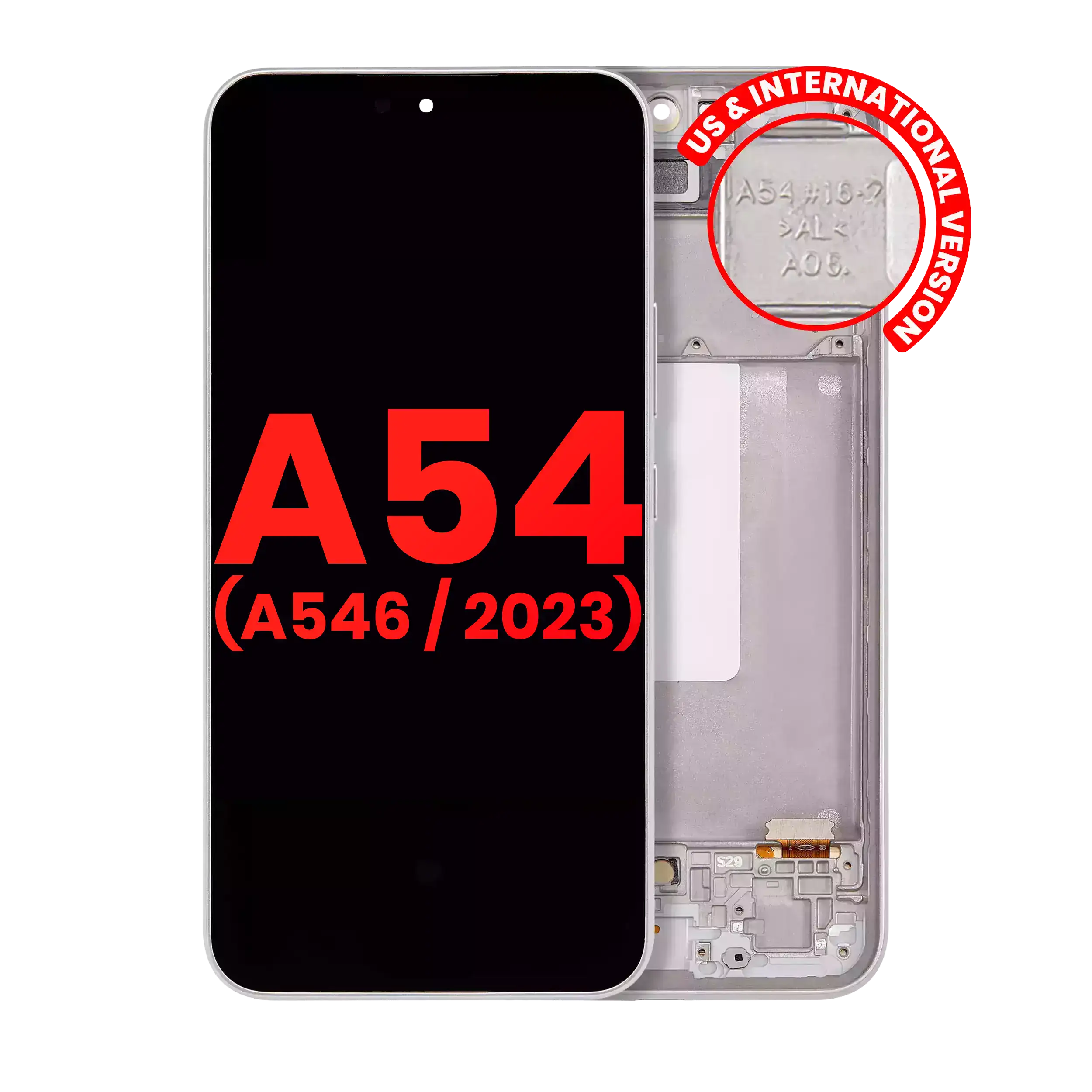 Display OLED completo con Frame per Samsung Galaxy A54 5G (A546 / 2023) (US e International Version) (Bianco)